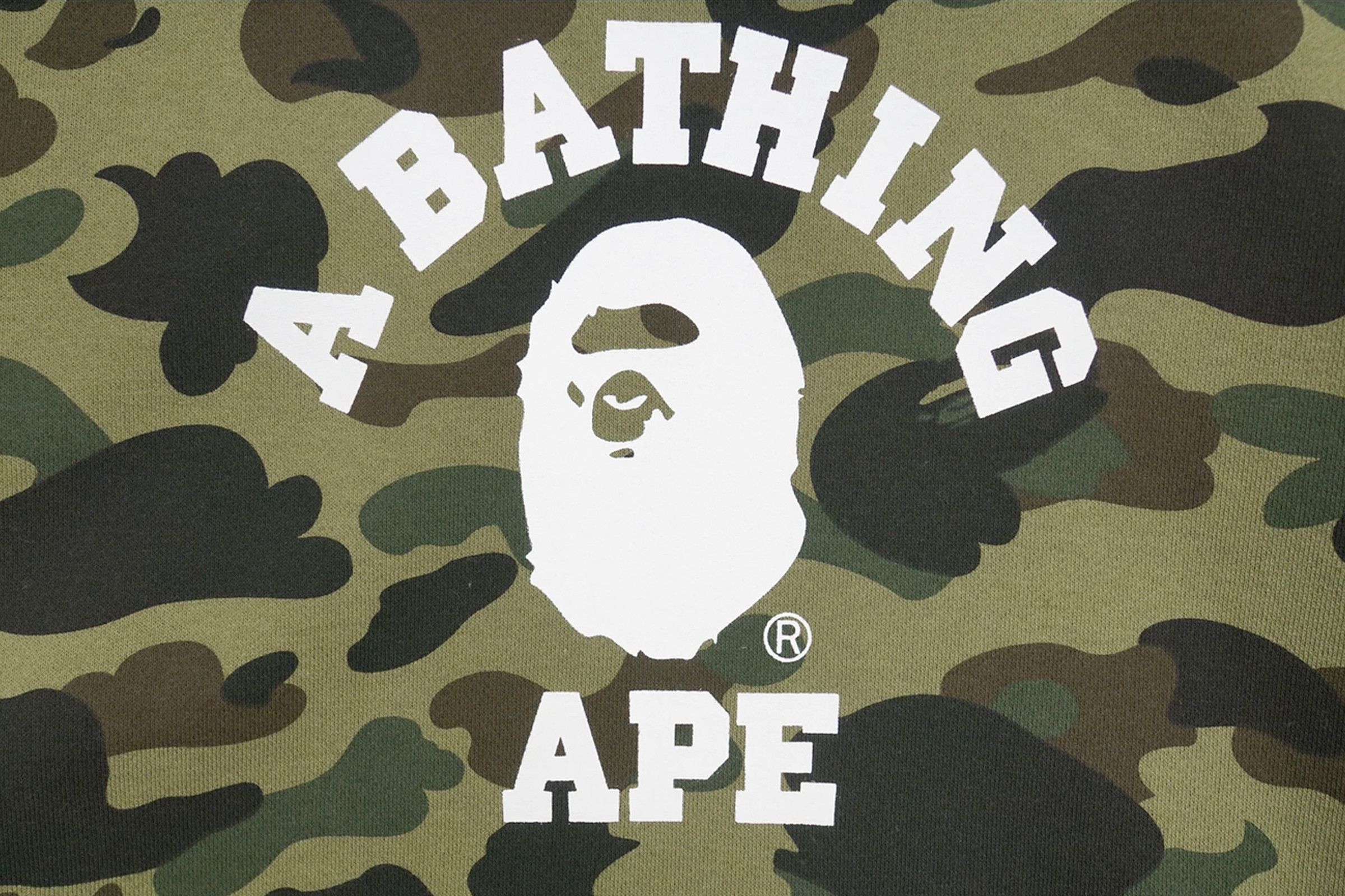 Authentic Men's Bape Bathing Ape beige brown green red black camo  hoodie rare M