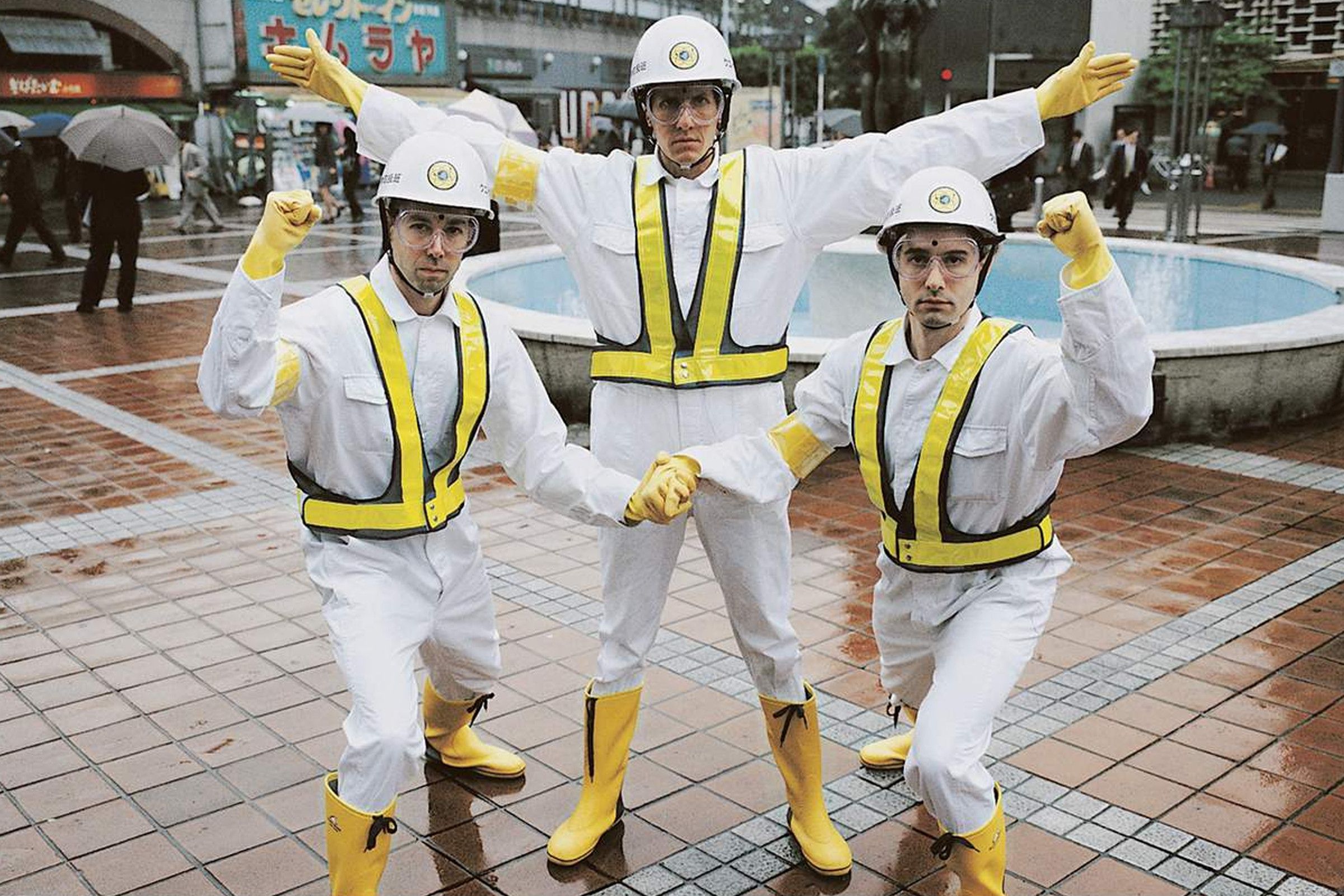 The Beastie Boys in Tokyo filming the video for "Intergalactic" in 1998