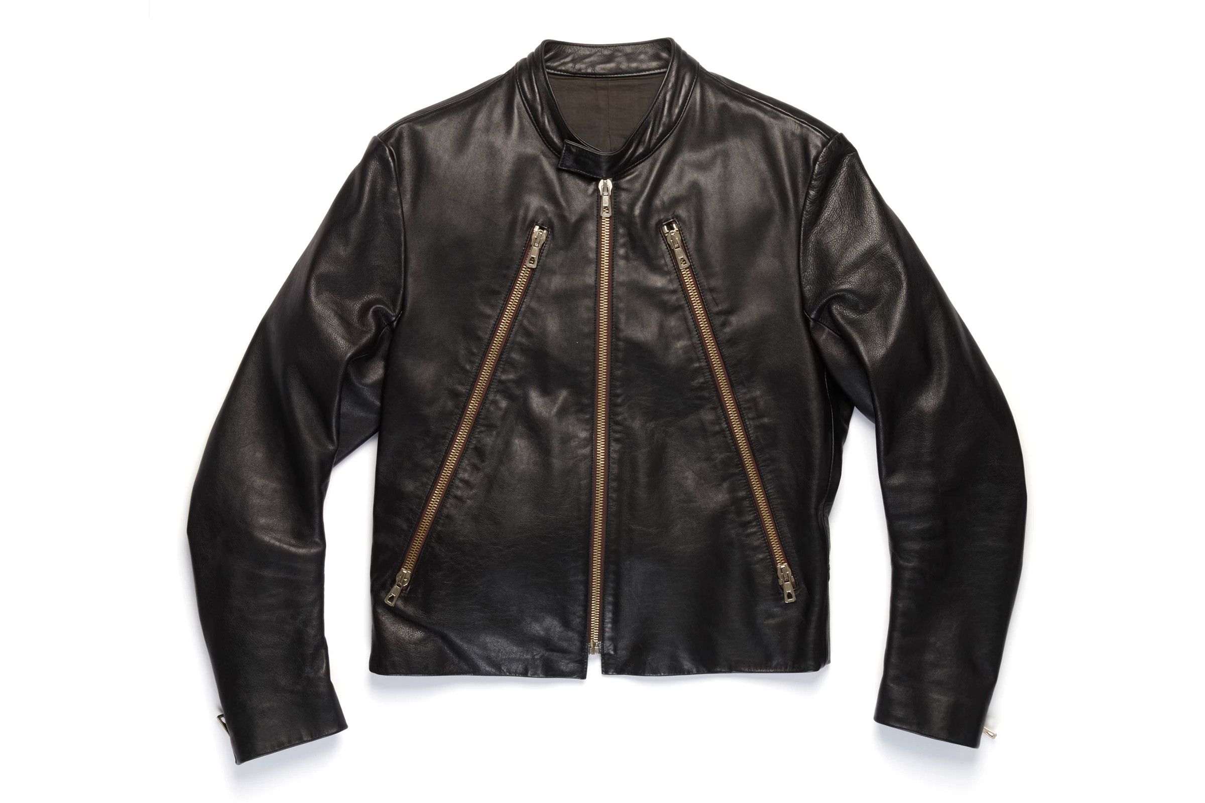 Maison Margiela 5 Zip Black Leather Jacket