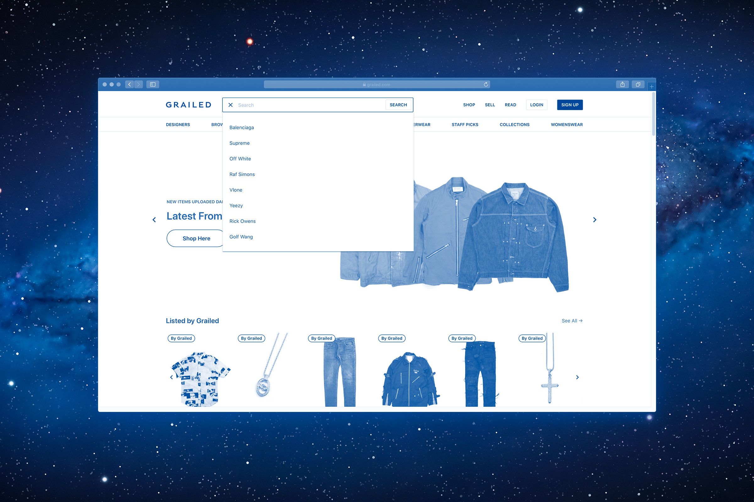 Searching on Grailed