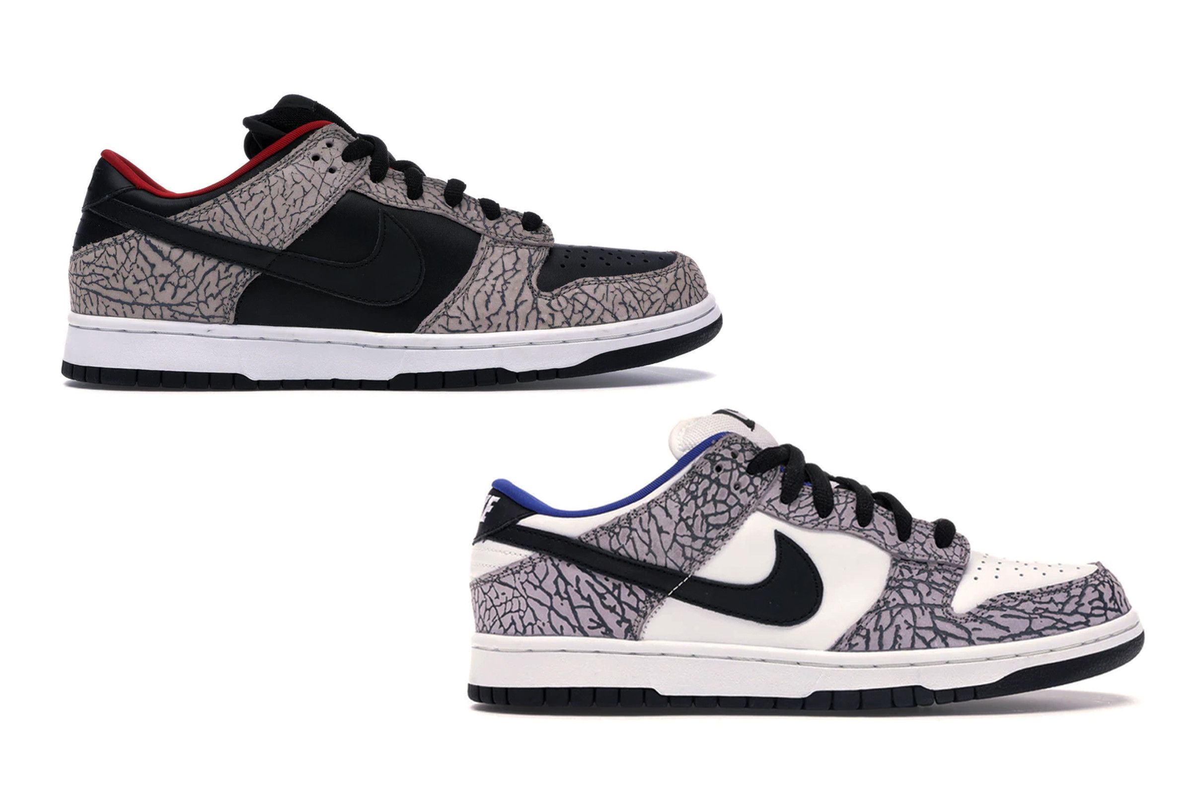 Supreme x Nike SB Dunk Low Pro “Black/Cement” and “White/Cement”