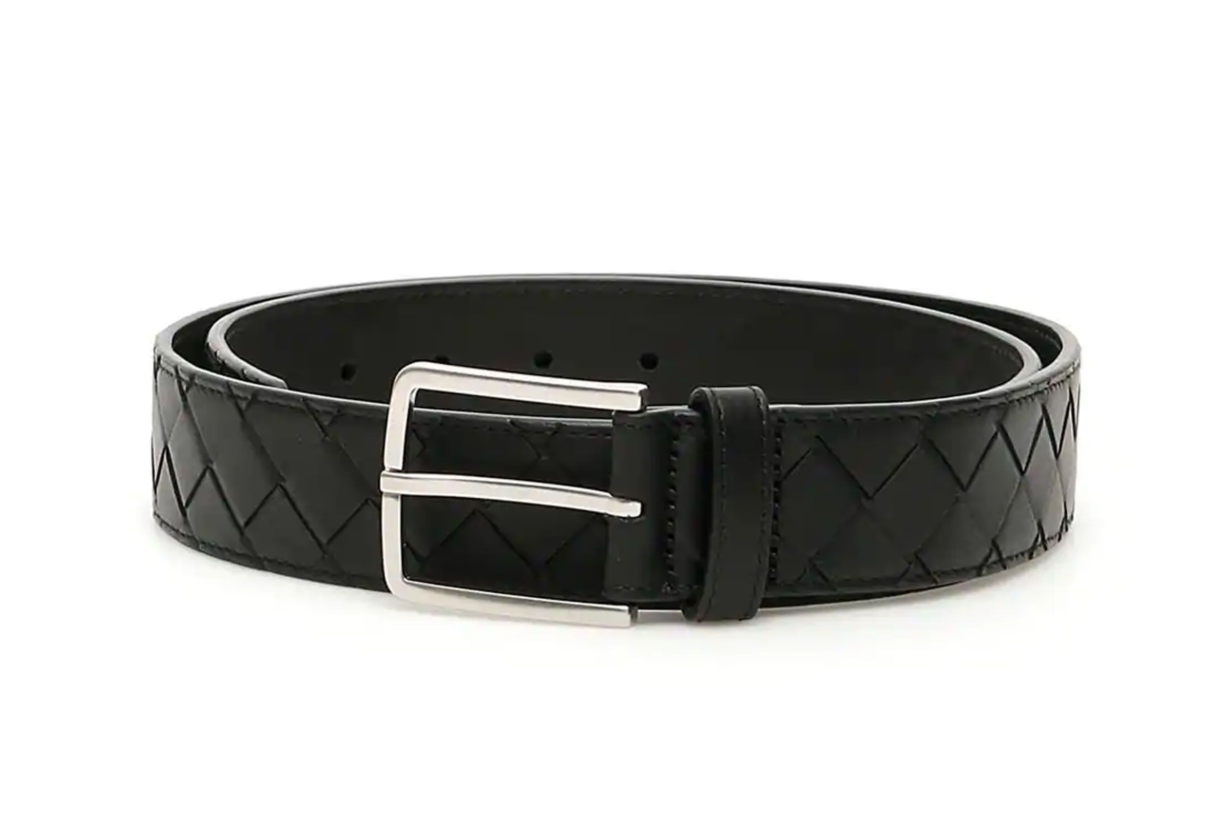 Bottega Veneta Black Intrecciato Belt