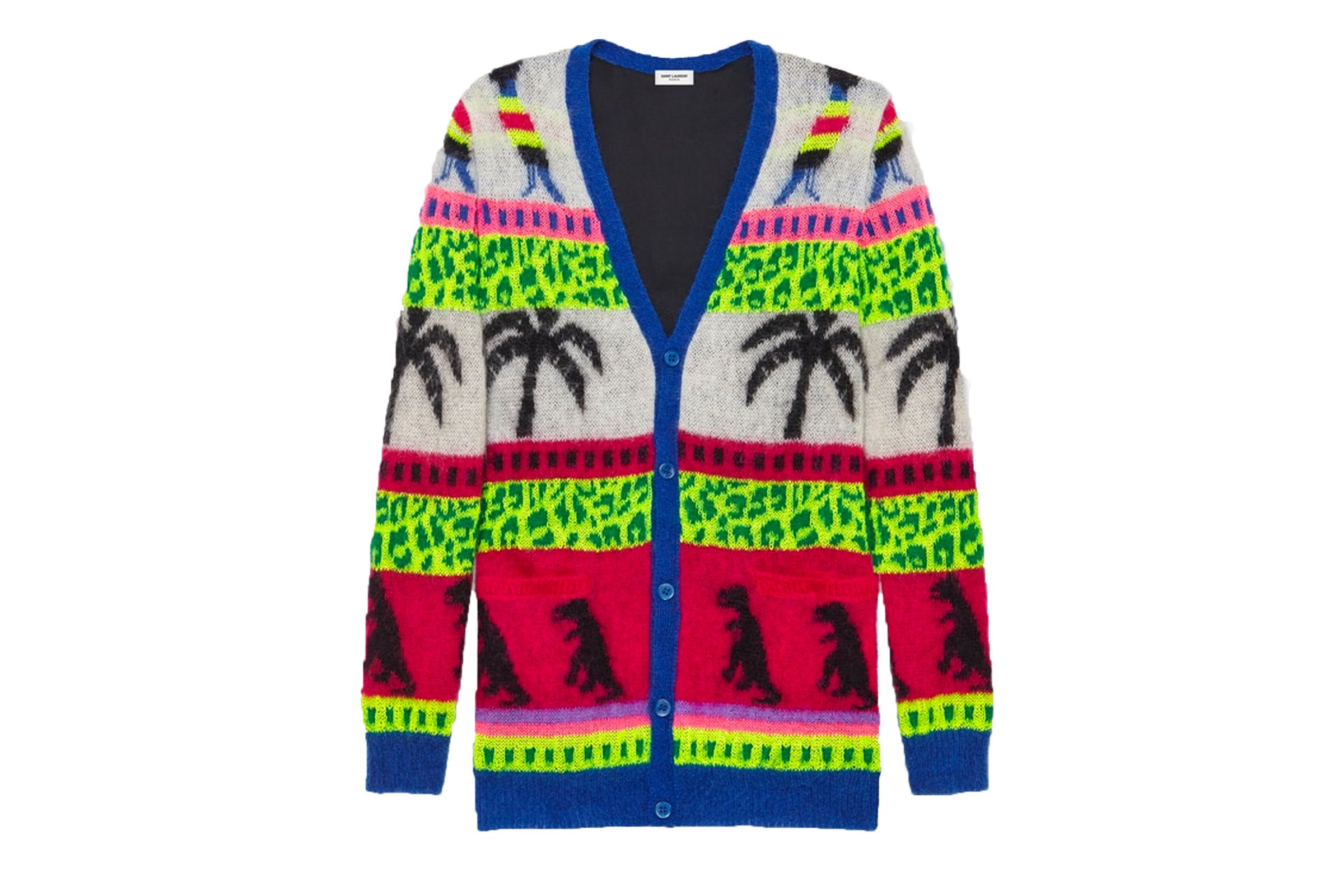 Saint Laurent Paris Palm Tree Dinosaur Cardigan