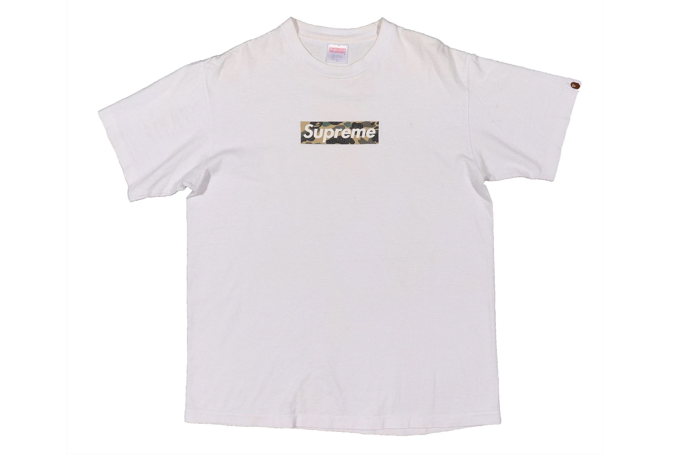 LOUIS VUITTON SUPREME Supreme box logo tops Short sleeve T-shirt cotton  White