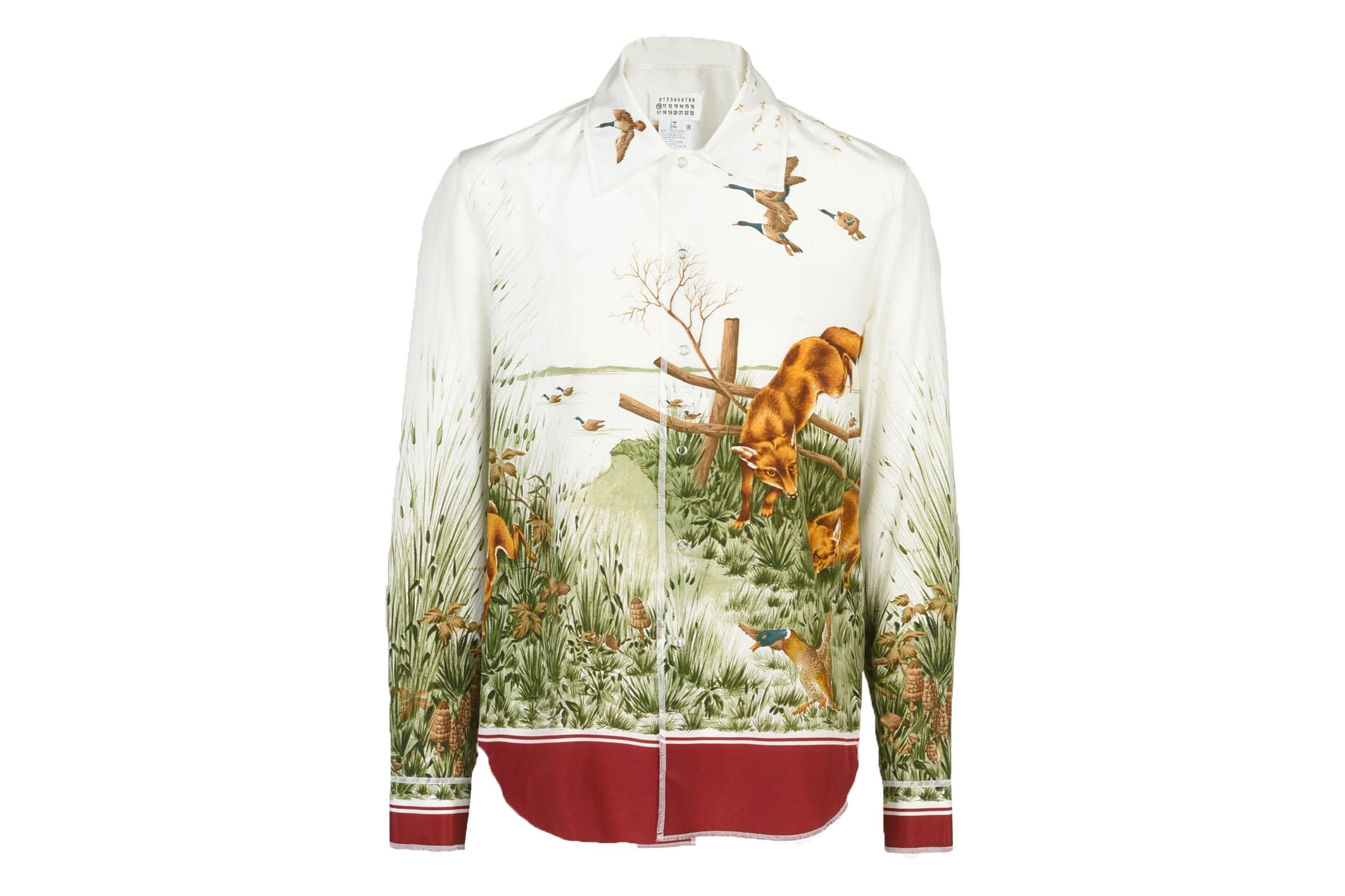 Maison Margiela Foxes Printed Silk Shirt