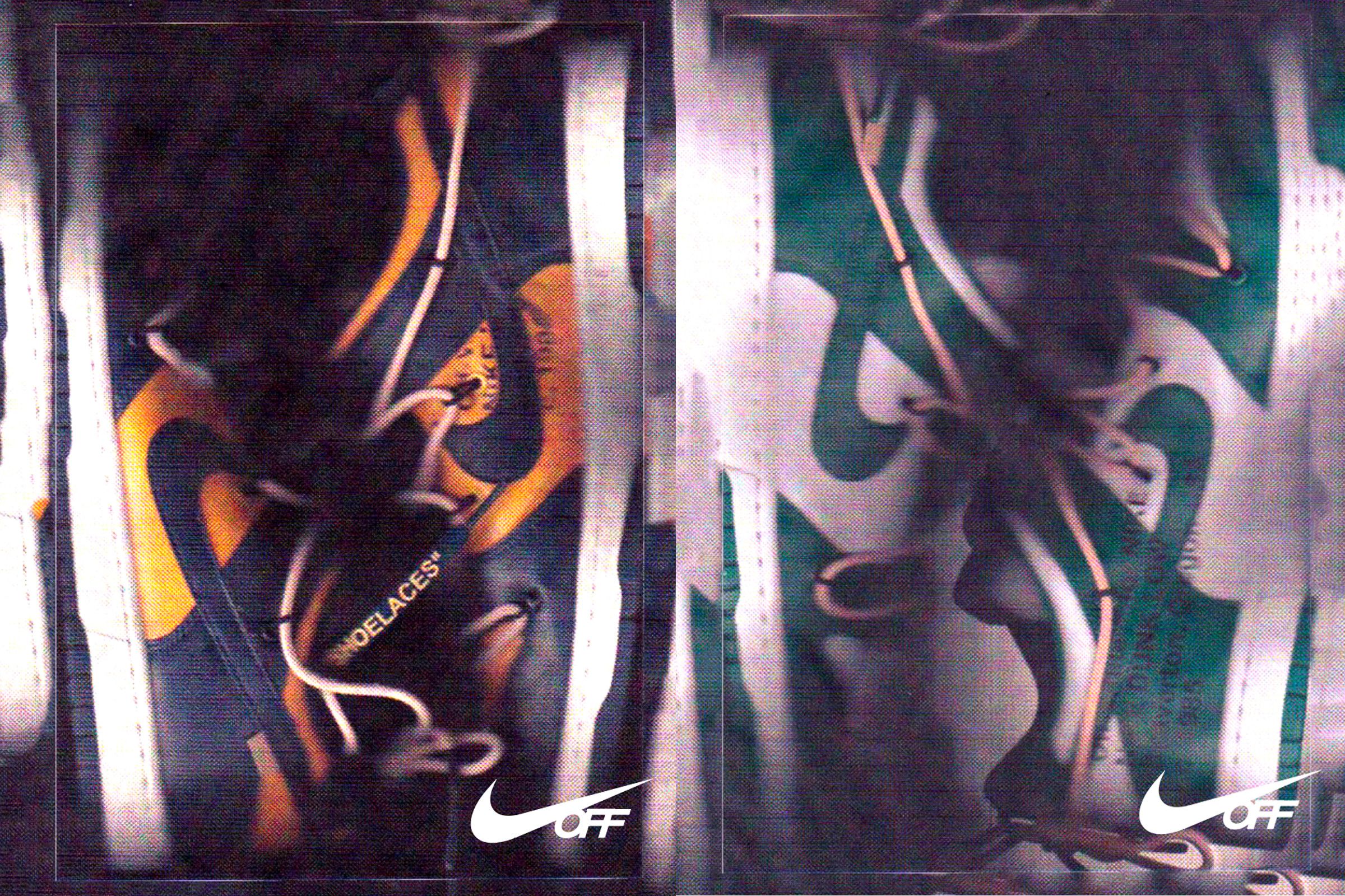 Promotional imagery for the Off-White x Nike Dunk release