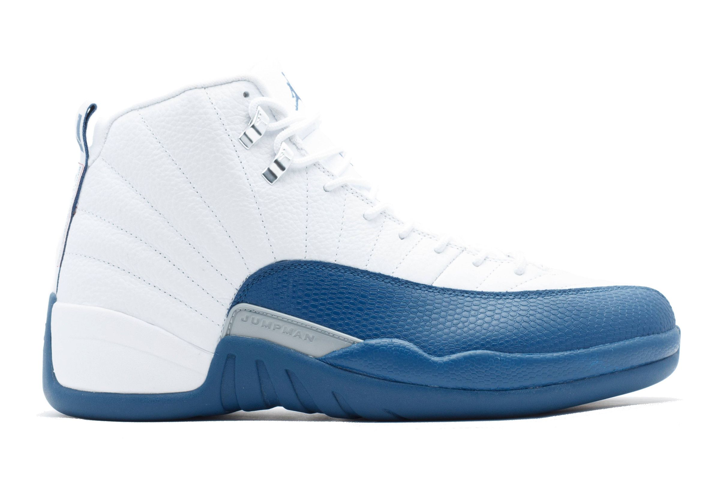 Jordan 12s blue 2025 and white 2018