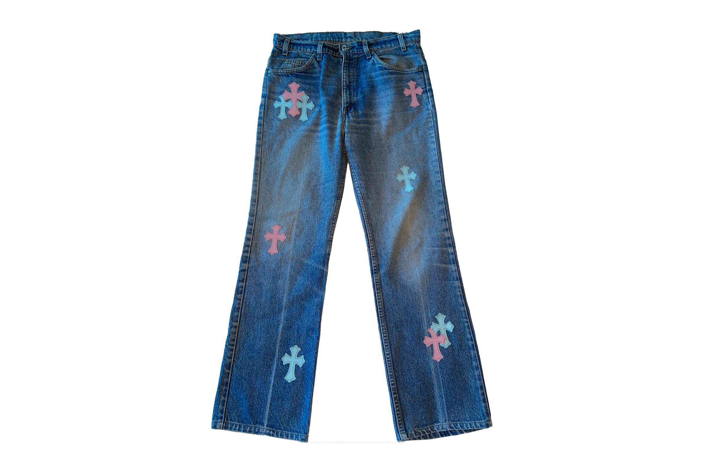Chrome Hearts x Levi's Orange Tab Multicolor Cross Patchwork Denim