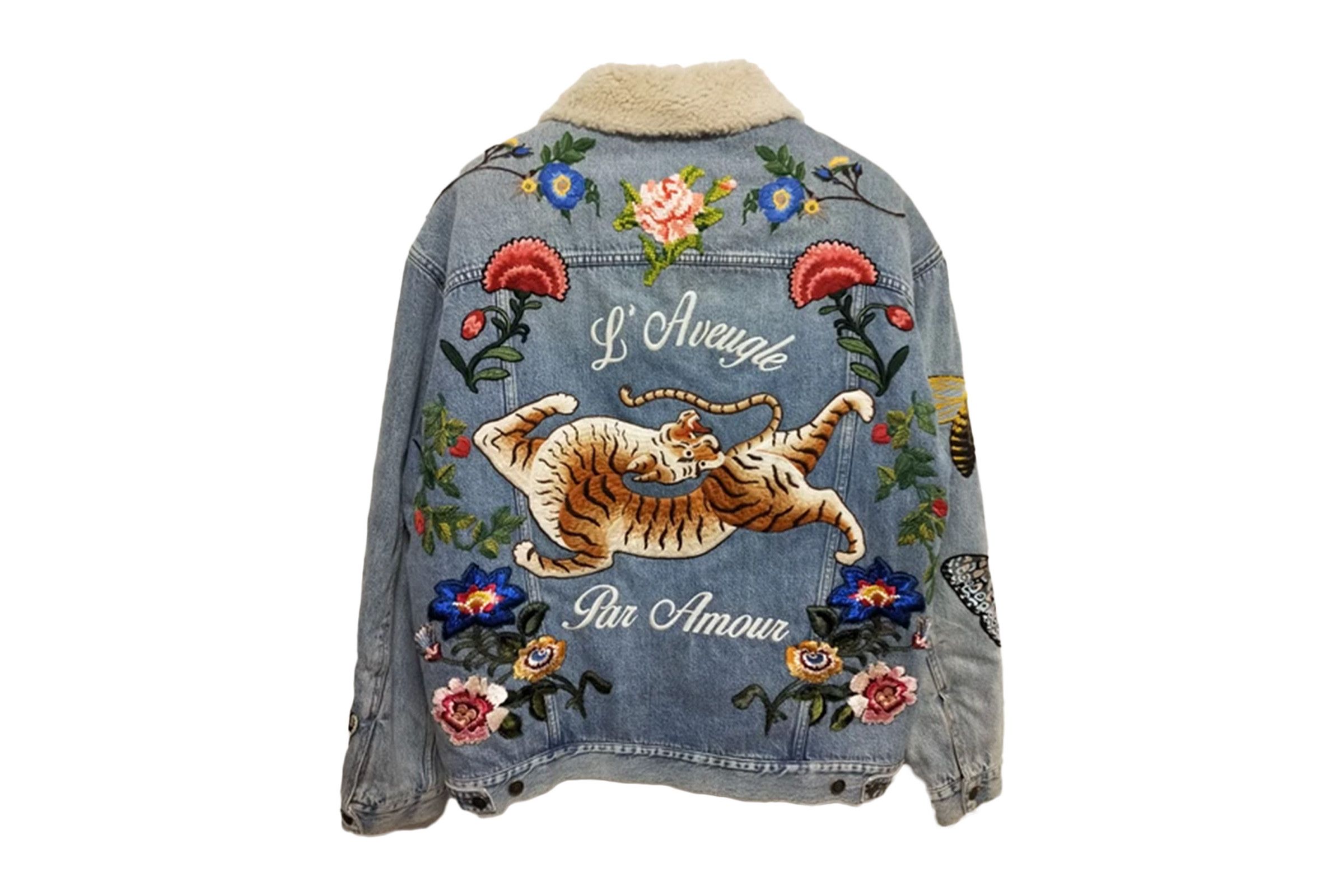 Gucci DIY "Blind For Love" Tiger Shearling Jacket