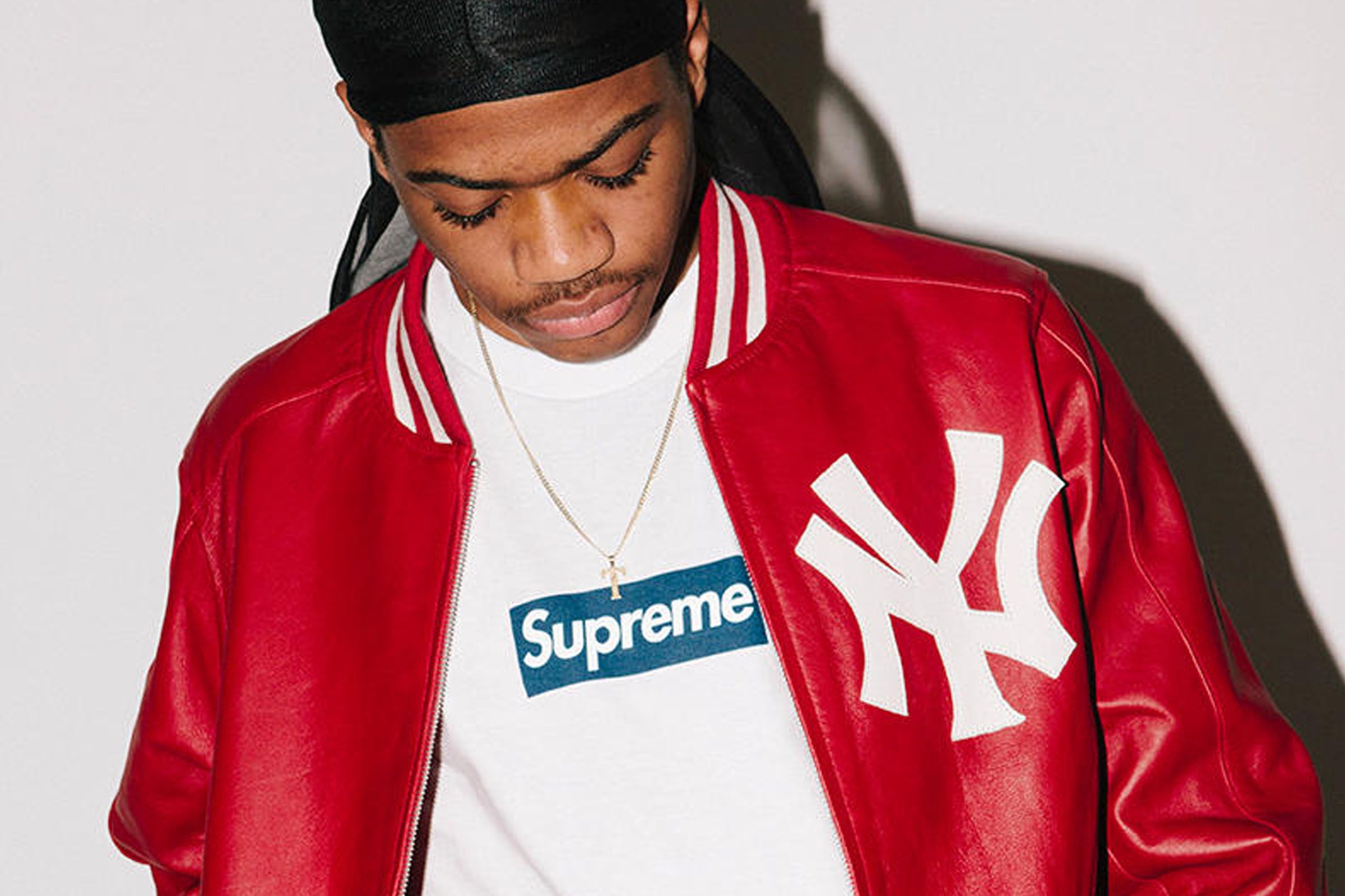 Supreme NY Yankees Varsity Leather Jacket