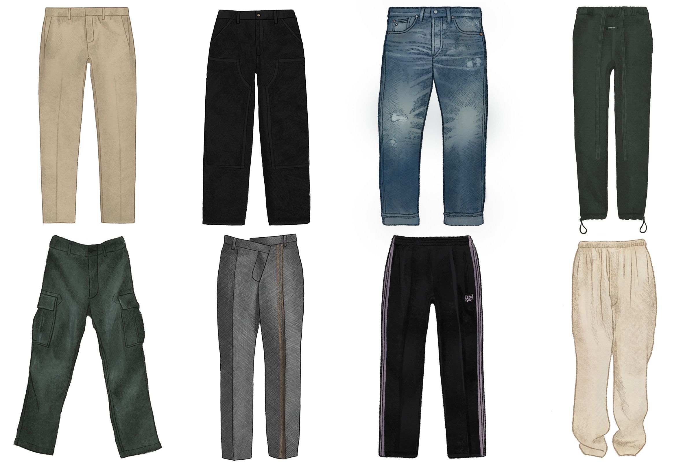 Pants and jeans RAF SIMONS Wide Fit Denim Workwear Pants Khaki