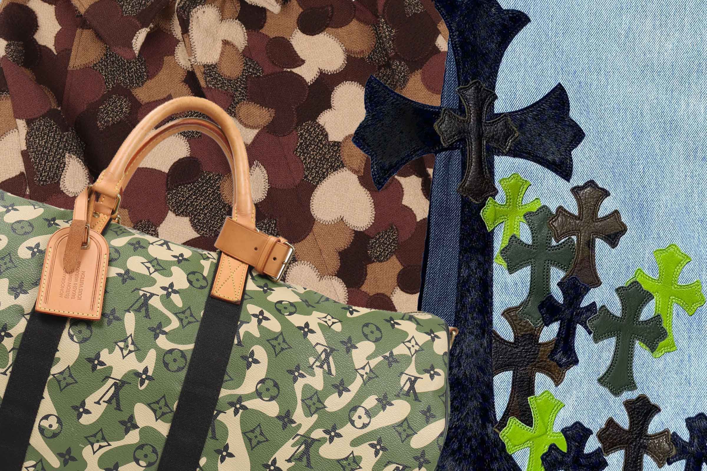 LV LIMITED TAKASHI MURAKAMI CAMO TOTE, Men's Fashion, Bags, Belt