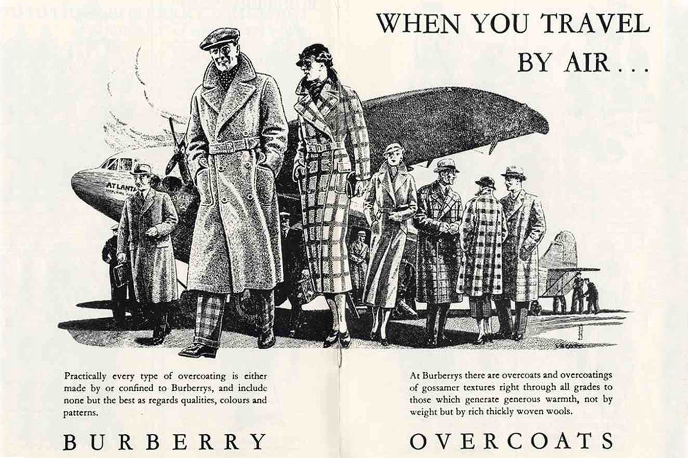 A Burberry trenchcoat advertisement circa WWI-era