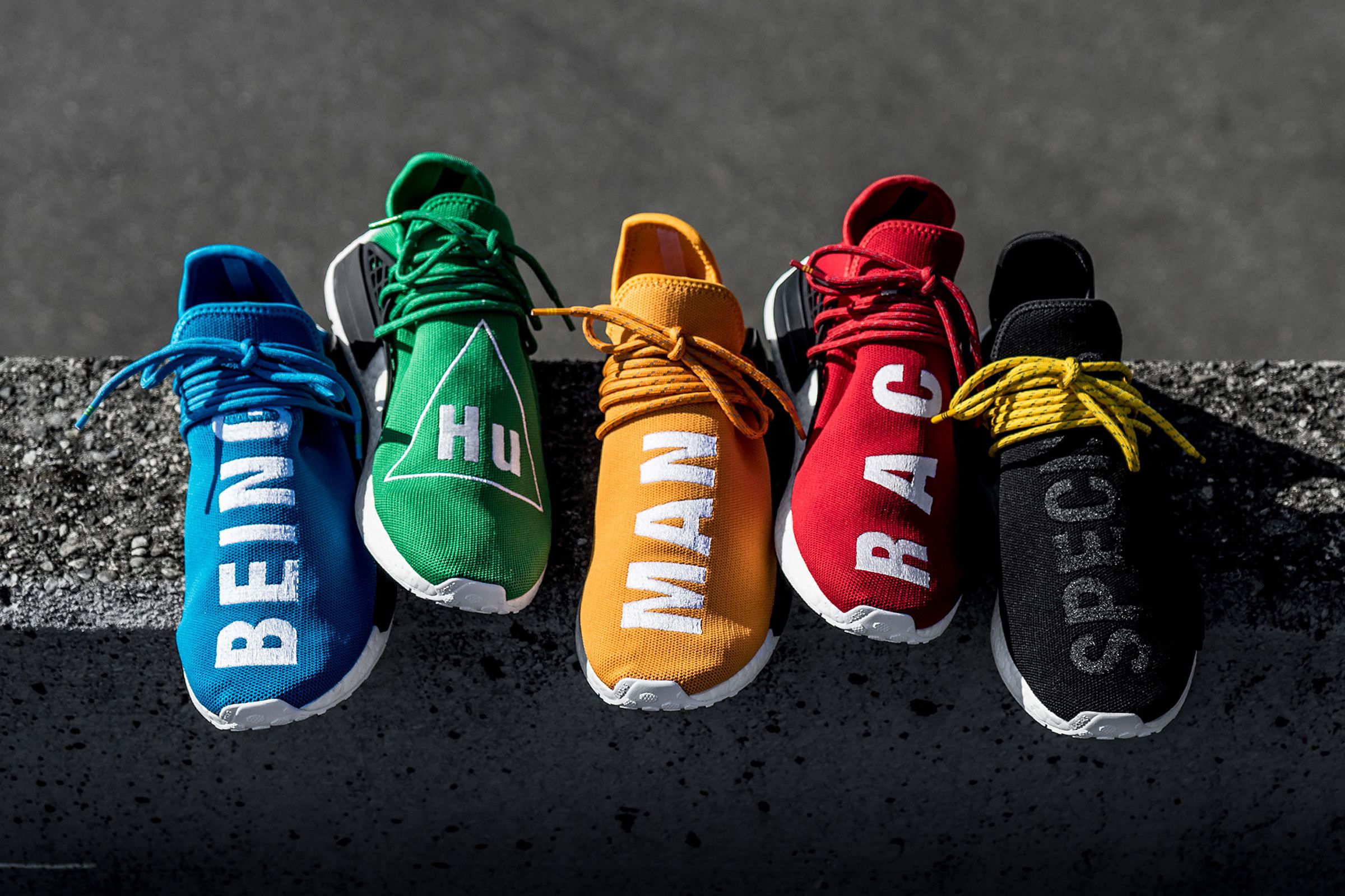 Early colorways from Pharrell's collaboration adidas HU NMD collection