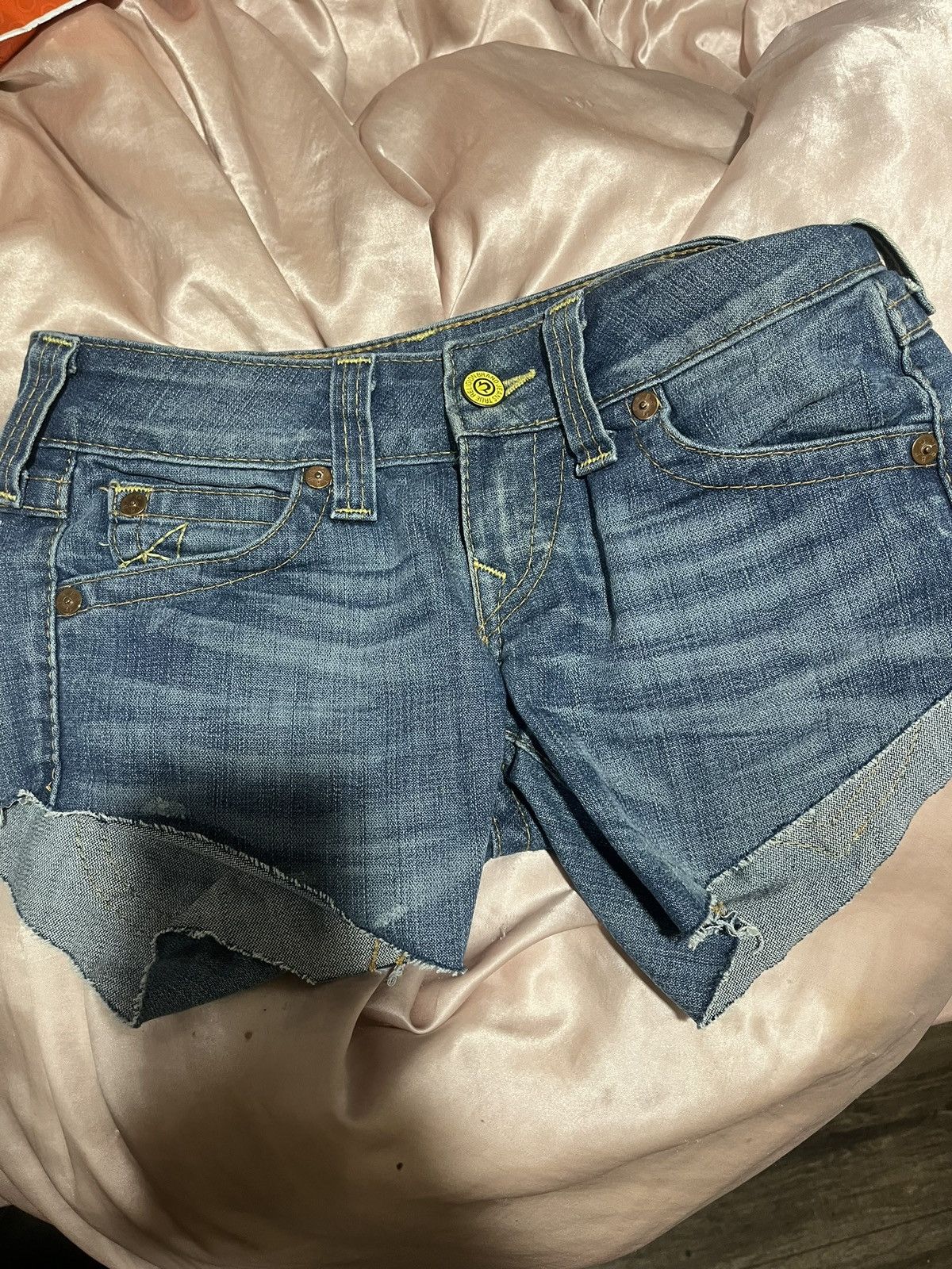 low waisted true religion shorts