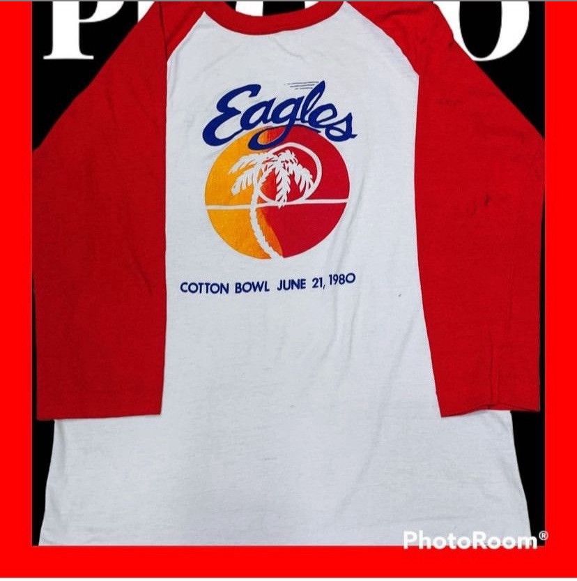 Vintage 1980 Eagles Long Run Cotton Bowl T- Shirt Vintage 80’s Size US S / EU 44-46 / 1 - 1 Thumbnail