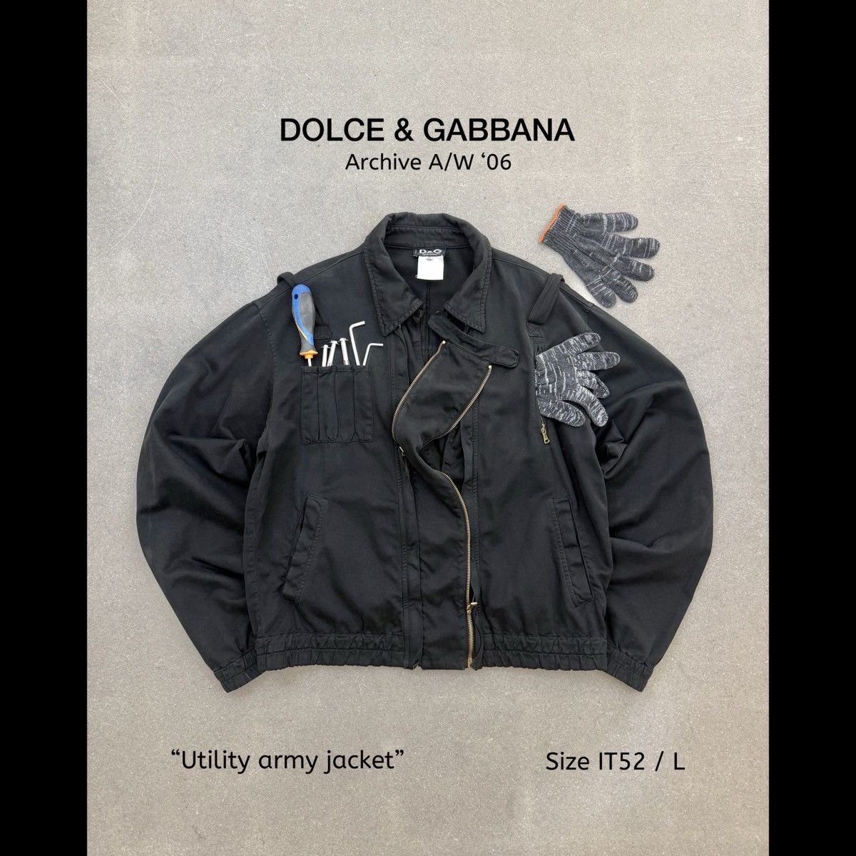 Archive A/W 2006 D&G double zip army jacket
