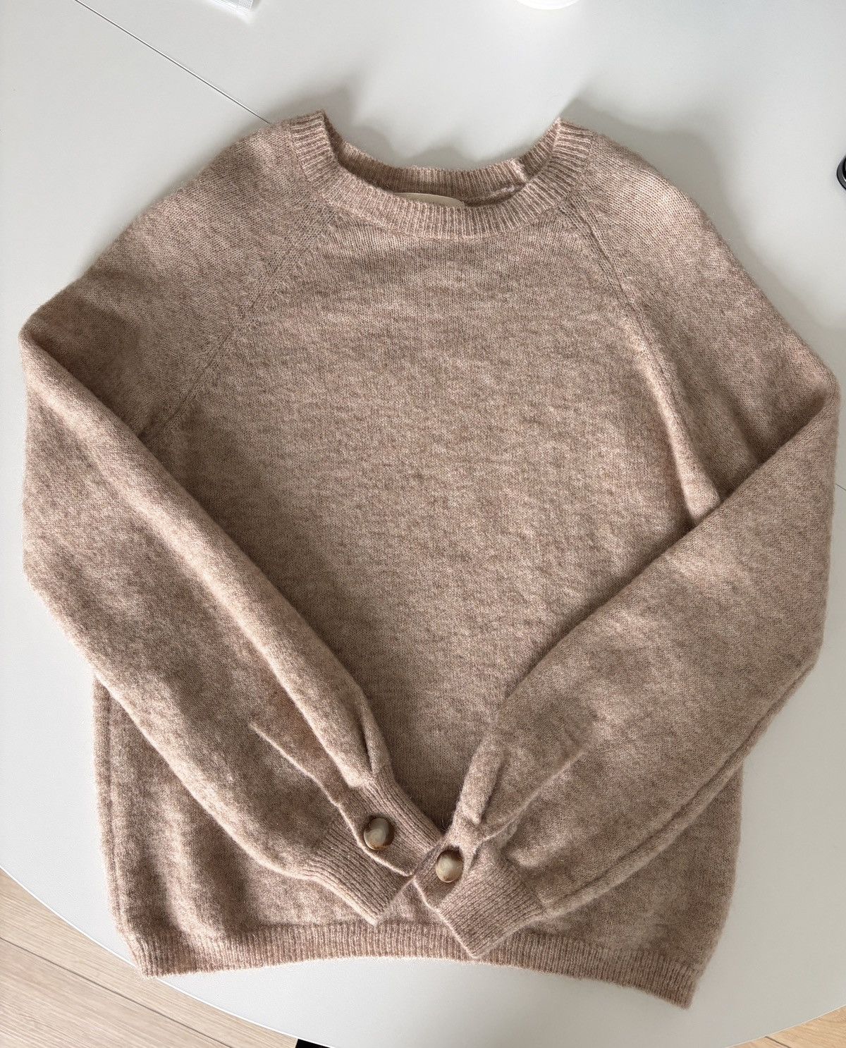 Sezane Sezane Louisa Jumper in Light Beige Merino Wool Size XS / US 0-2 / IT 36-38 - 2 Thumbnail