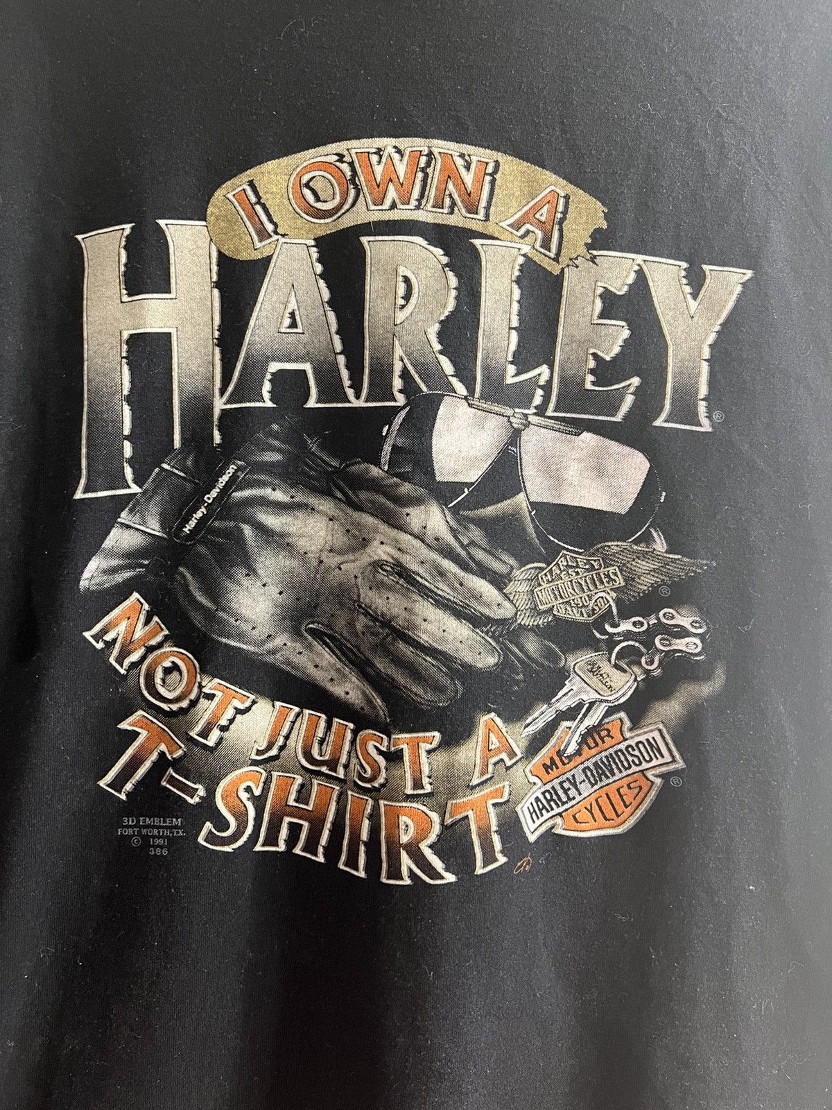 Harley Davidson × Vintage 1991 Harley Davidson 3D Emblem Size US M / EU 48-50 / 2 - 2 Thumbnail