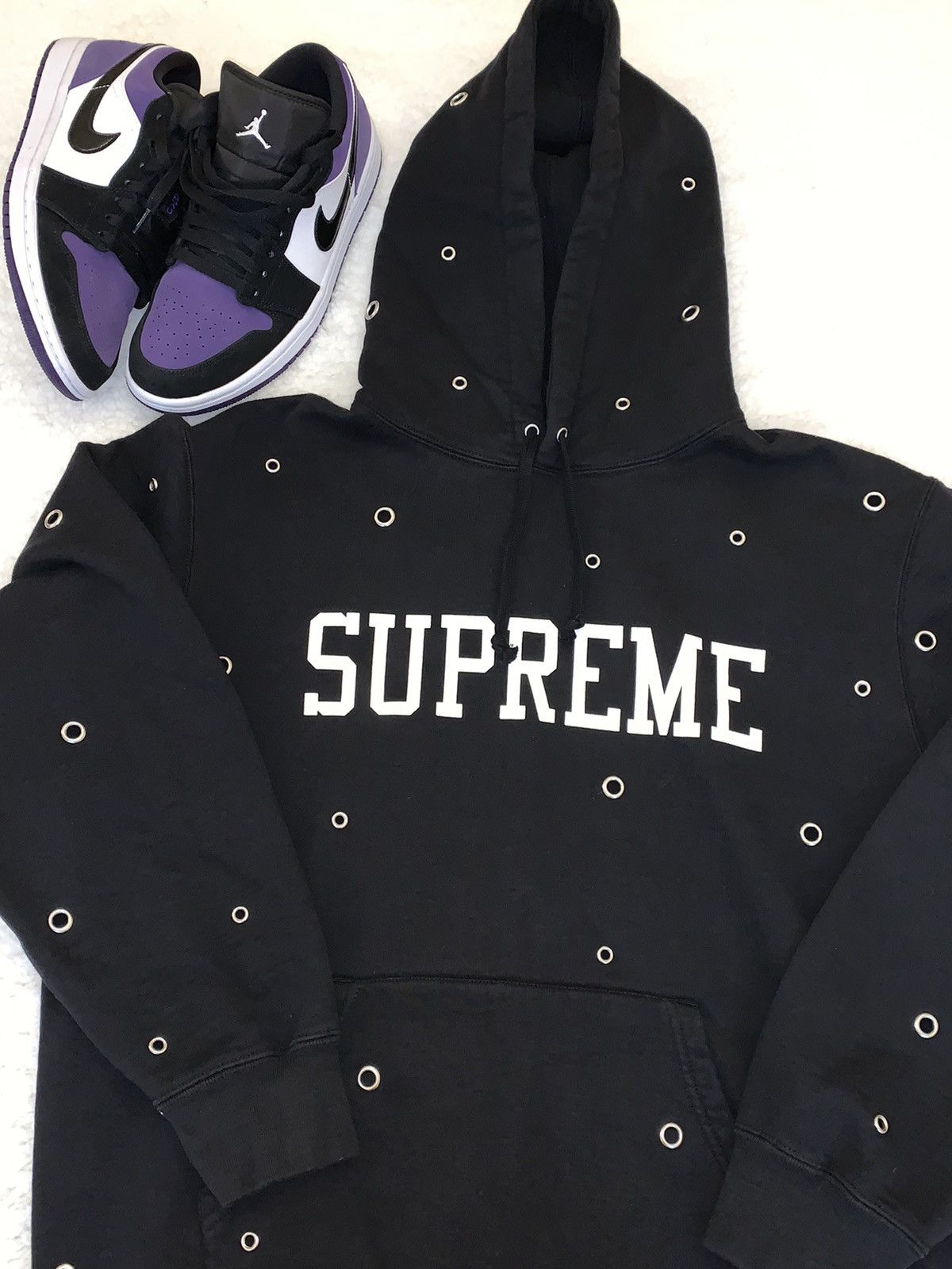 Eyelet best sale supreme hoodie