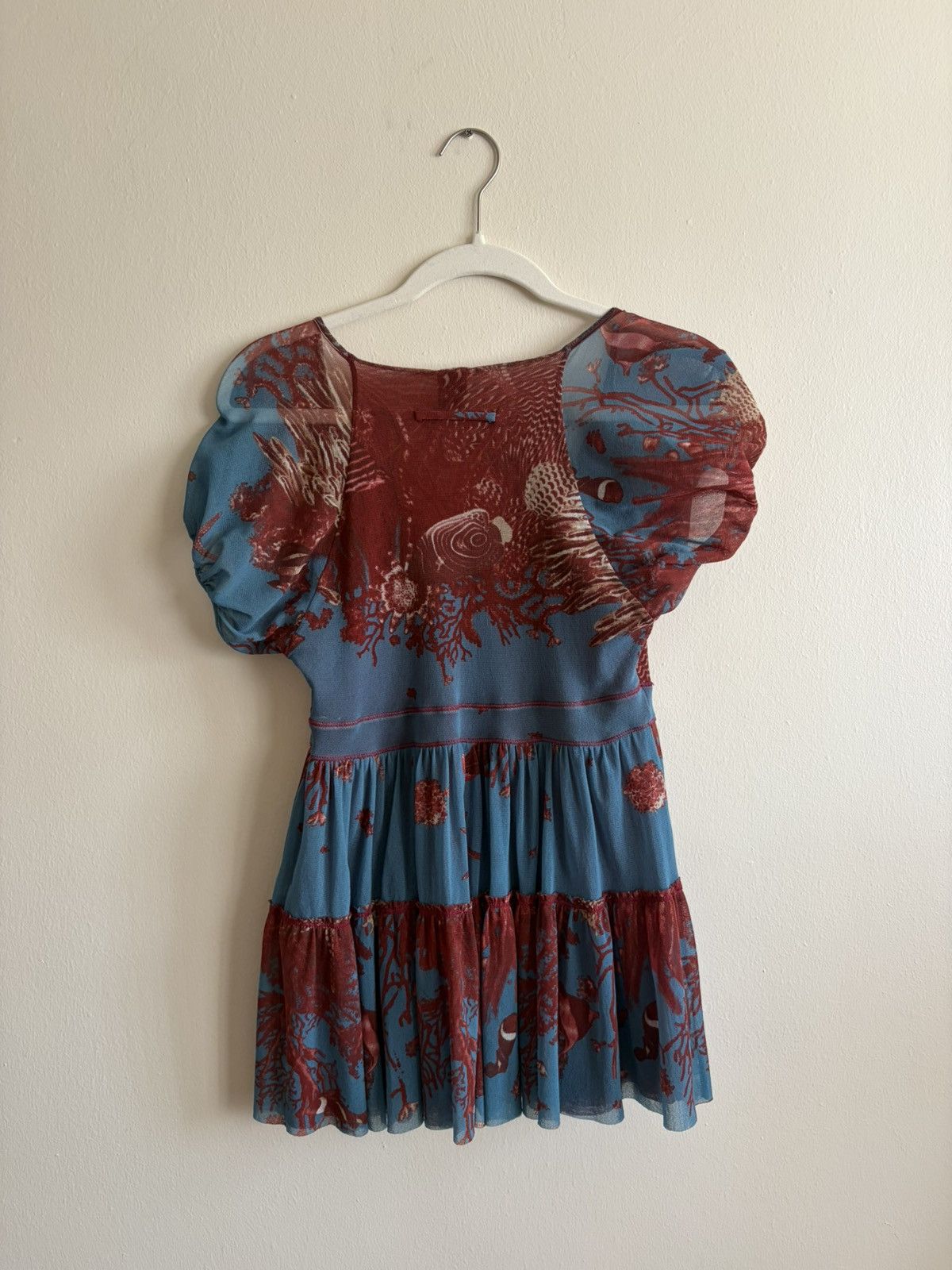 Jean Paul Gaultier JPG Soleil S/S 1999 Sea Life Mesh Baby Doll Blouse Size M / US 6-8 / IT 42-44 - 2 Thumbnail