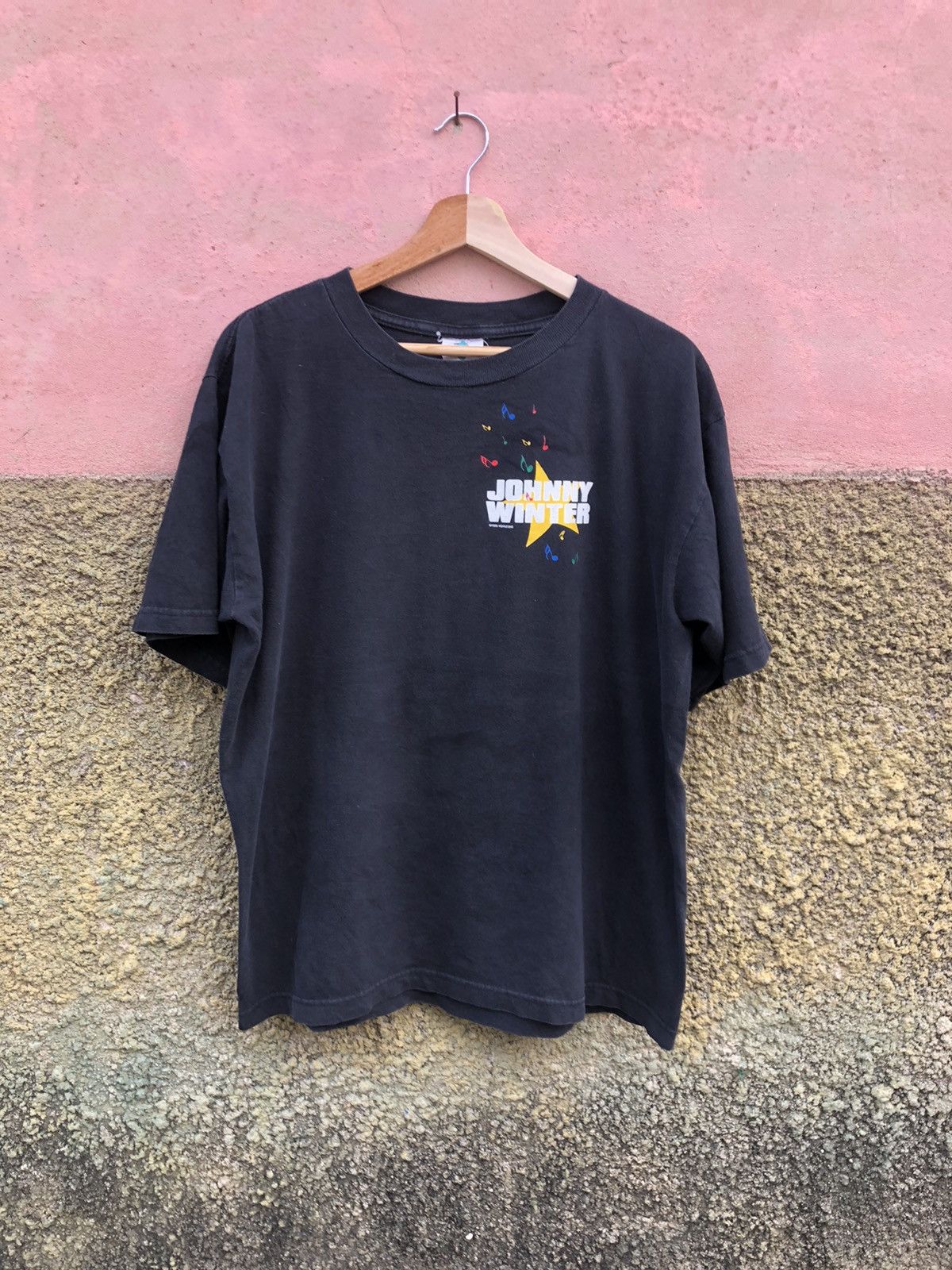 image of Band Tees x Vintage 90's Johnny Winter Tshirt in Black, Men's (Size Large)