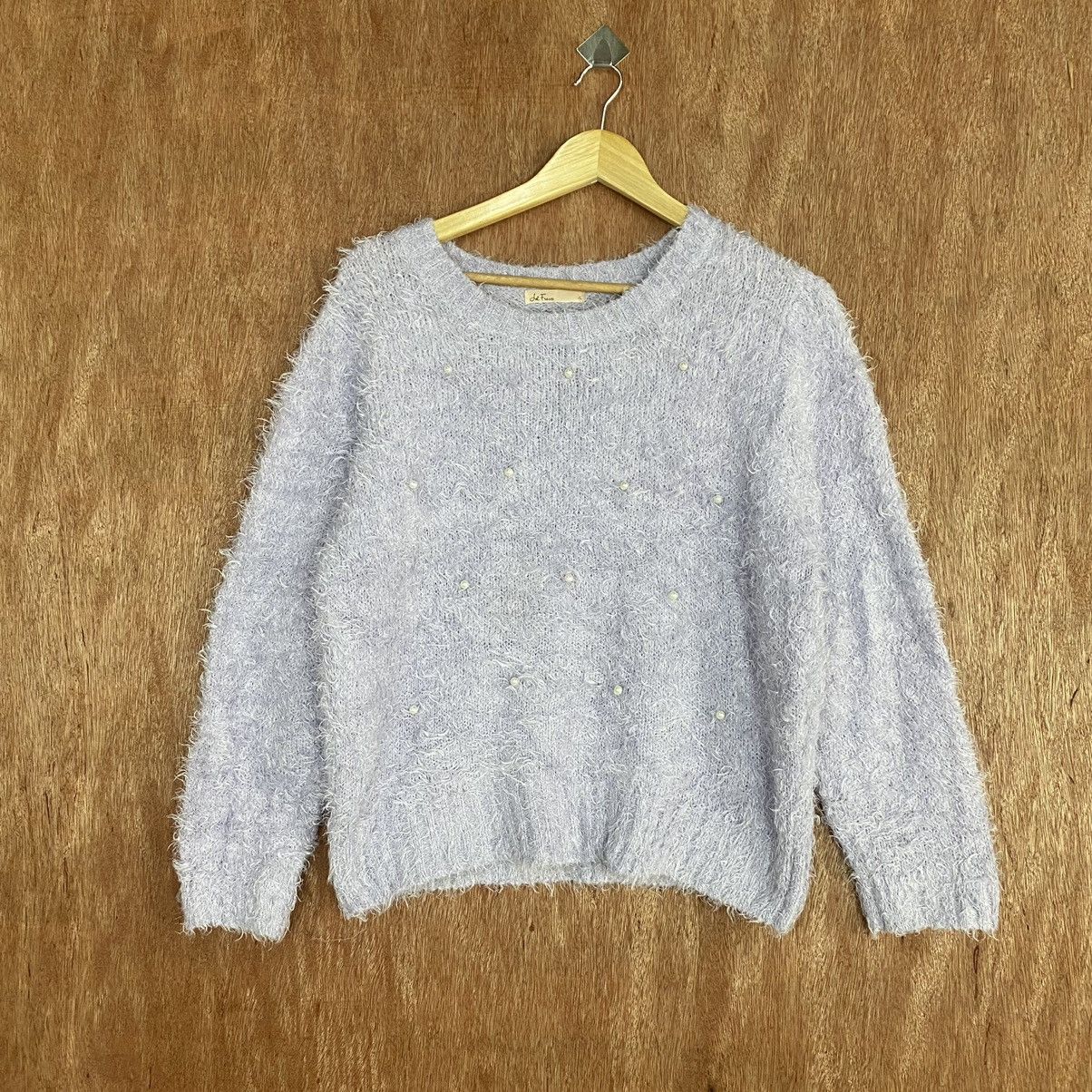 image of Homespun Knitwear La Fraise Mohair Shag Shaggy Knitwear 0388 in Light Purple, Men's (Size Medium)