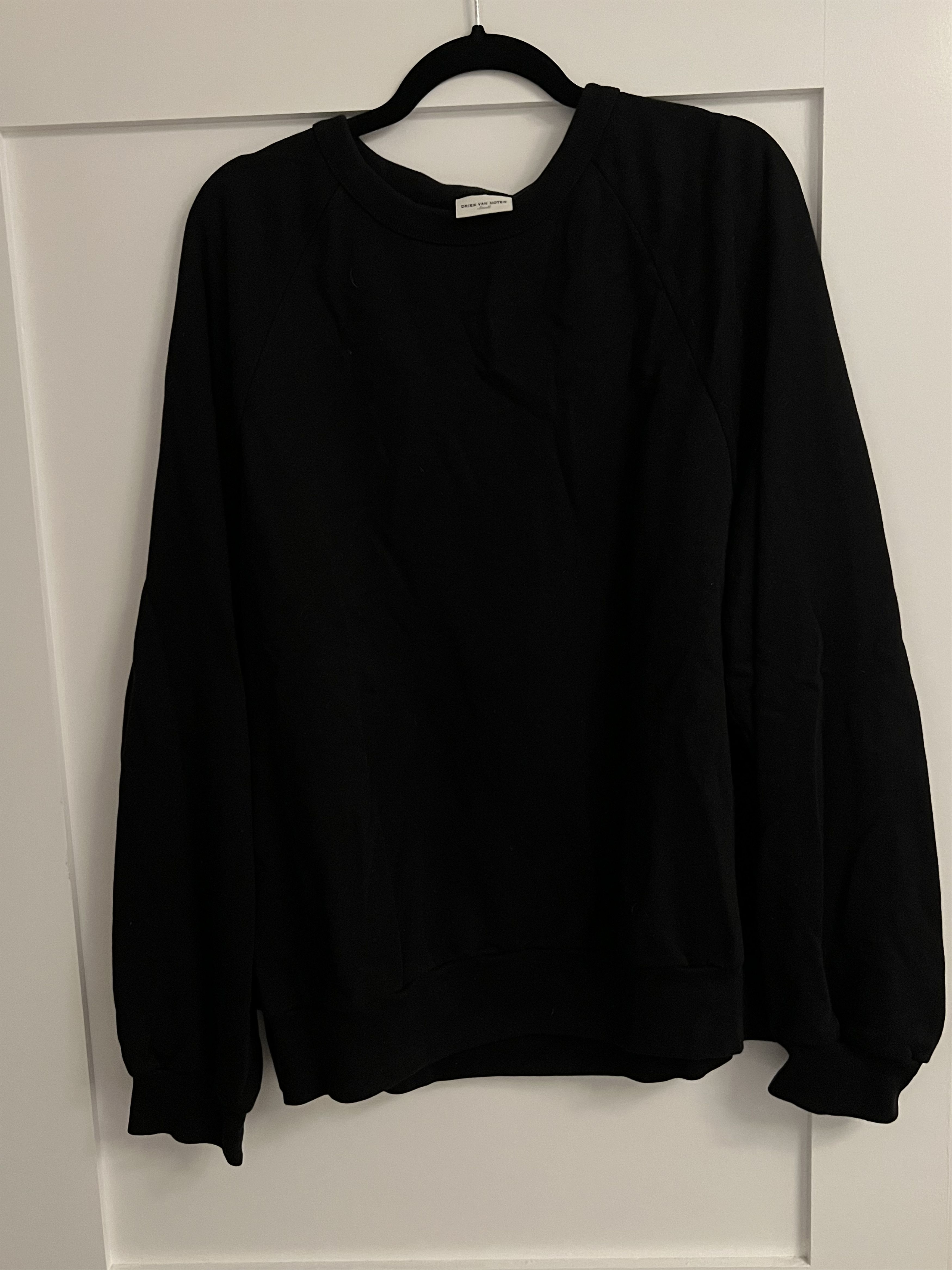 image of Dries Van Noten Black Crewneck Sweatee, Men's (Size Small)