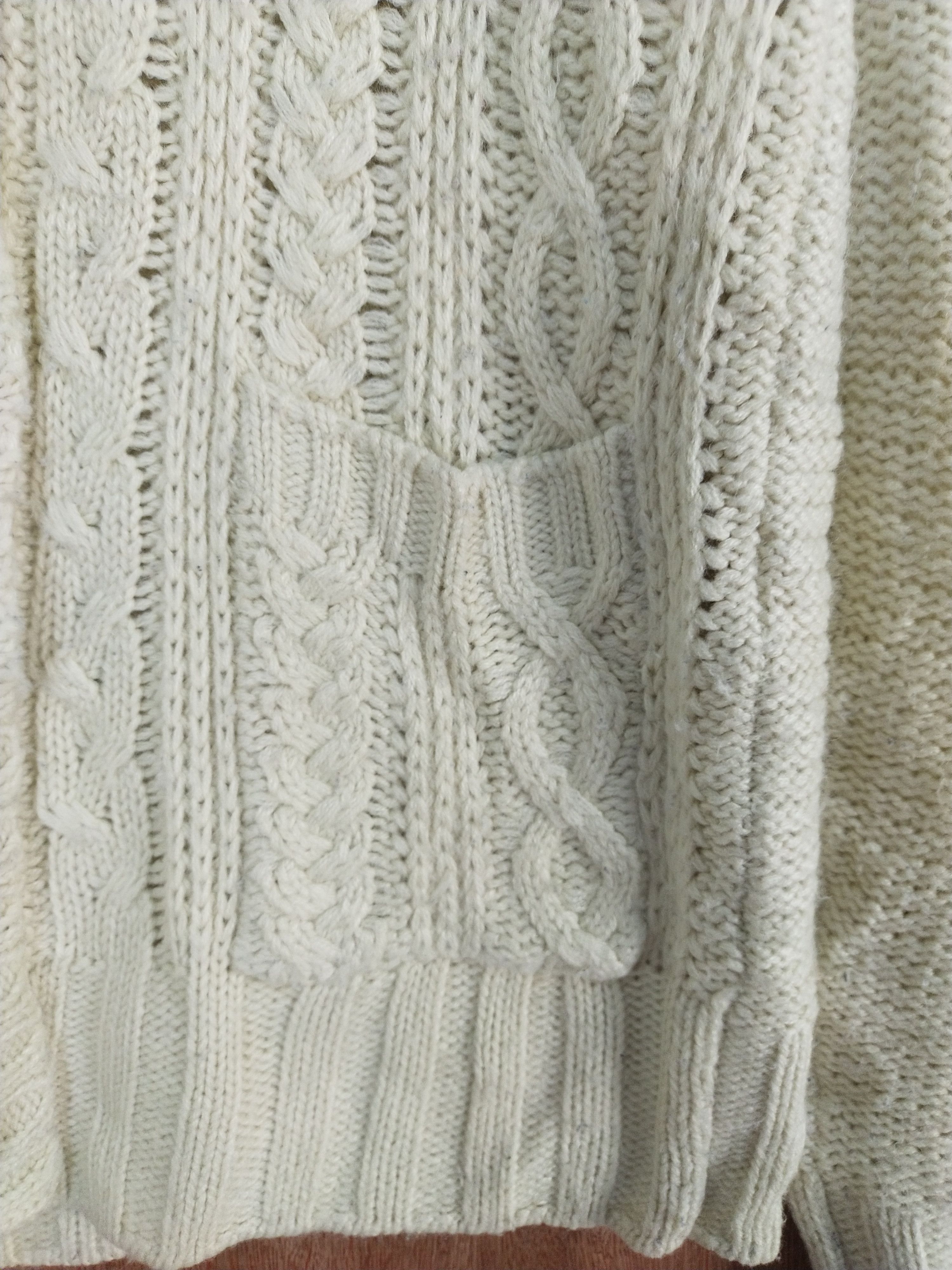 Homespun Knitwear Sevendays=Sunday cream cardigan cable knitwear #H197 Size US S / EU 44-46 / 1 - 7 Thumbnail