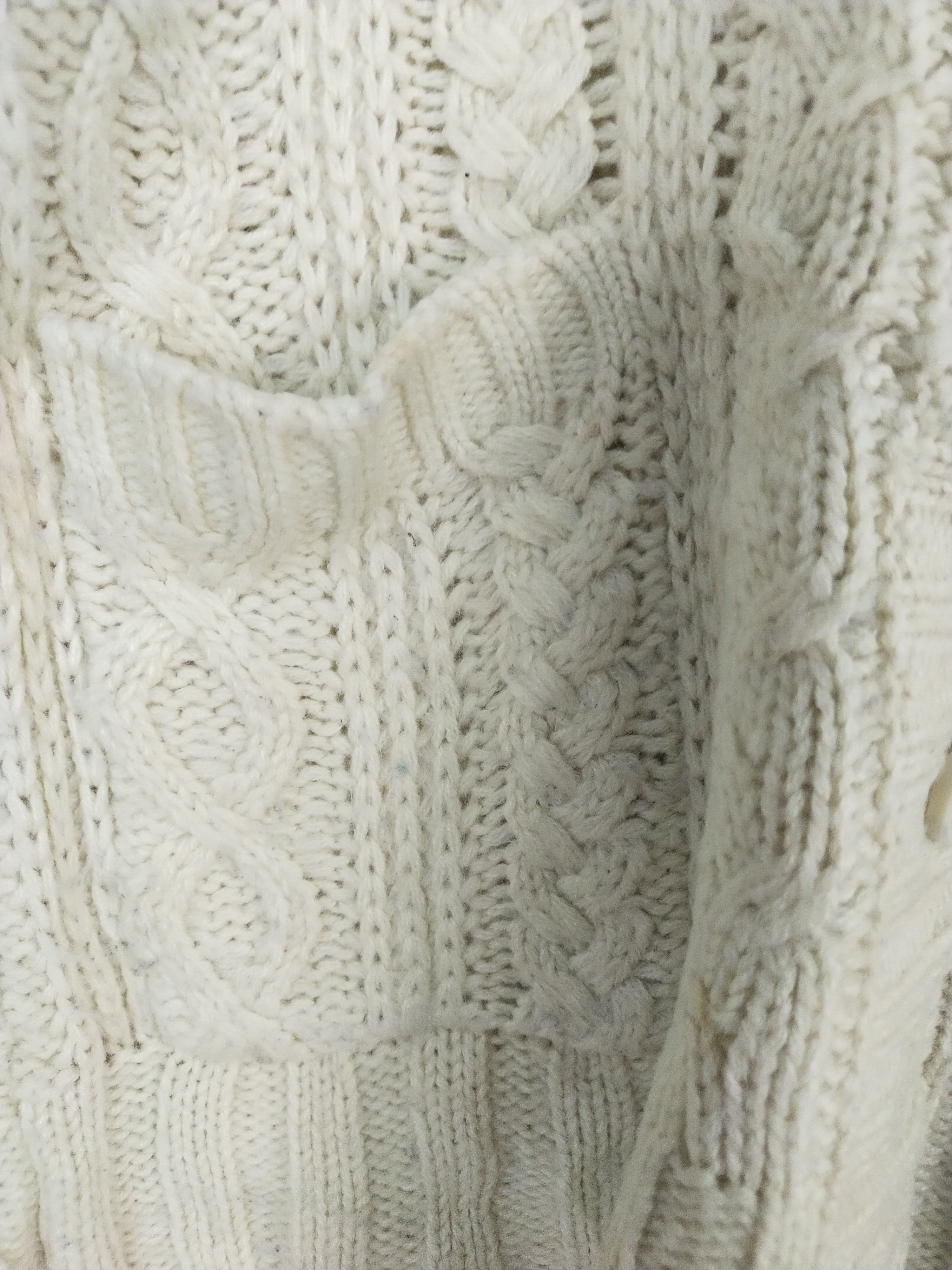 Homespun Knitwear Sevendays=Sunday cream cardigan cable knitwear #H197 Size US S / EU 44-46 / 1 - 5 Thumbnail
