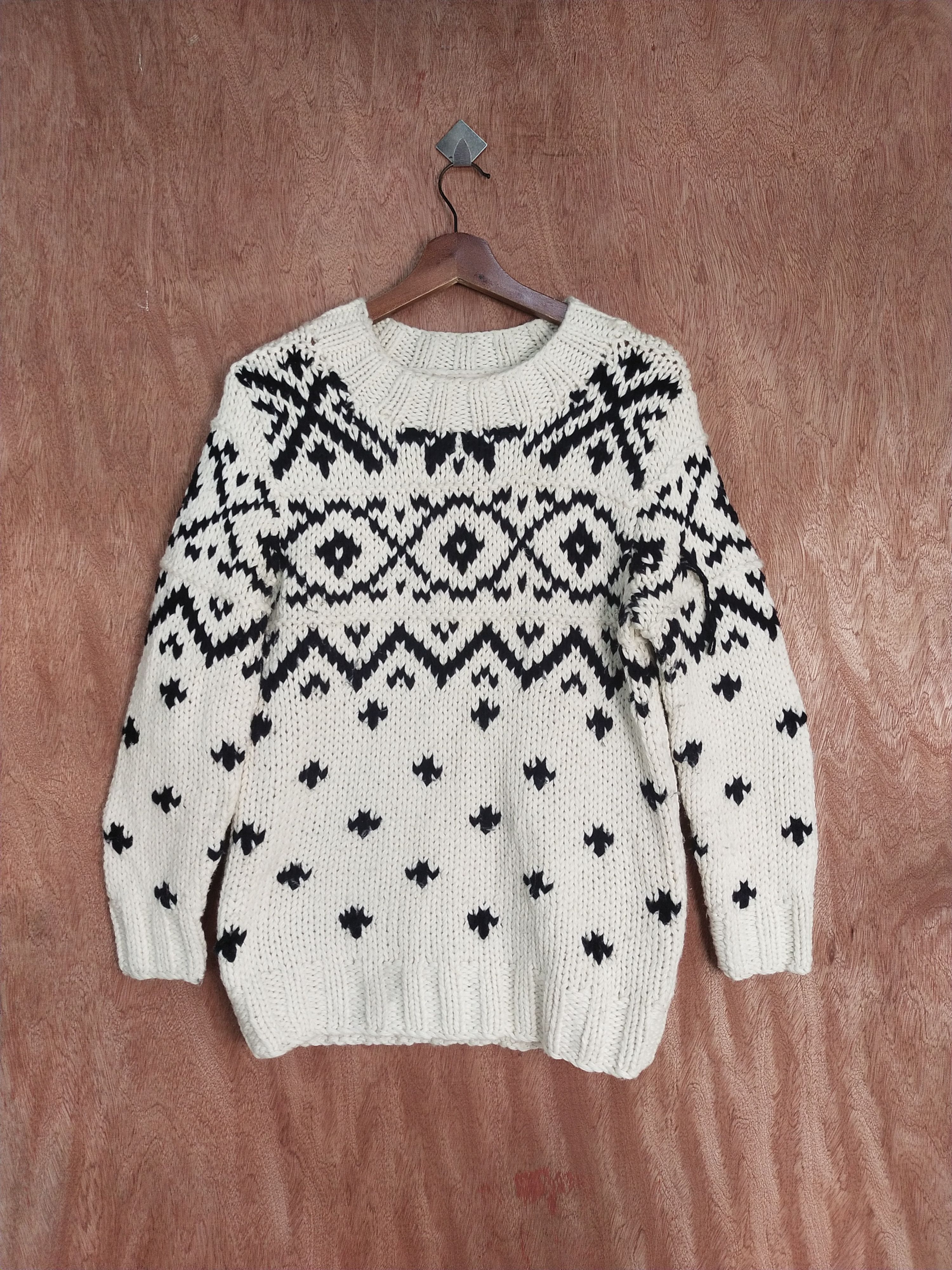 Vintage Musee white art sweatshirt knitwear #H280 Size US M / EU 48-50 / 2 - 1 Thumbnail