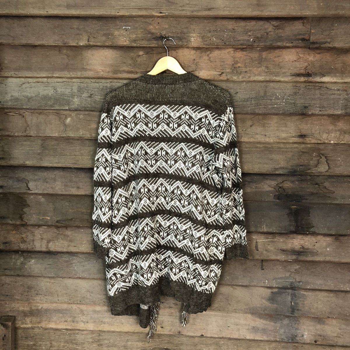 Vintage Japan art cardigan Brown Knitwear #H254 Size US M / EU 48-50 / 2 - 7 Thumbnail