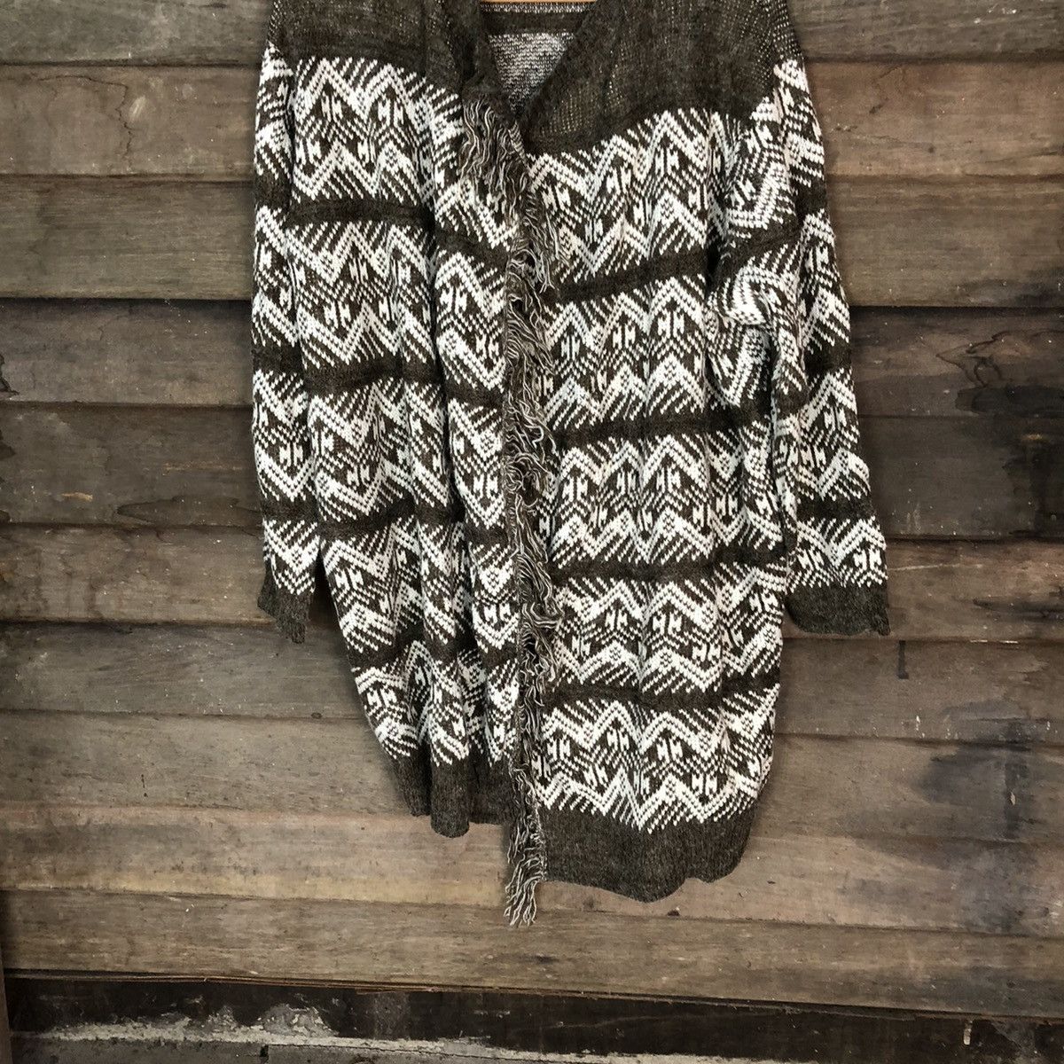 Vintage Japan art cardigan Brown Knitwear #H254 Size US M / EU 48-50 / 2 - 3 Thumbnail