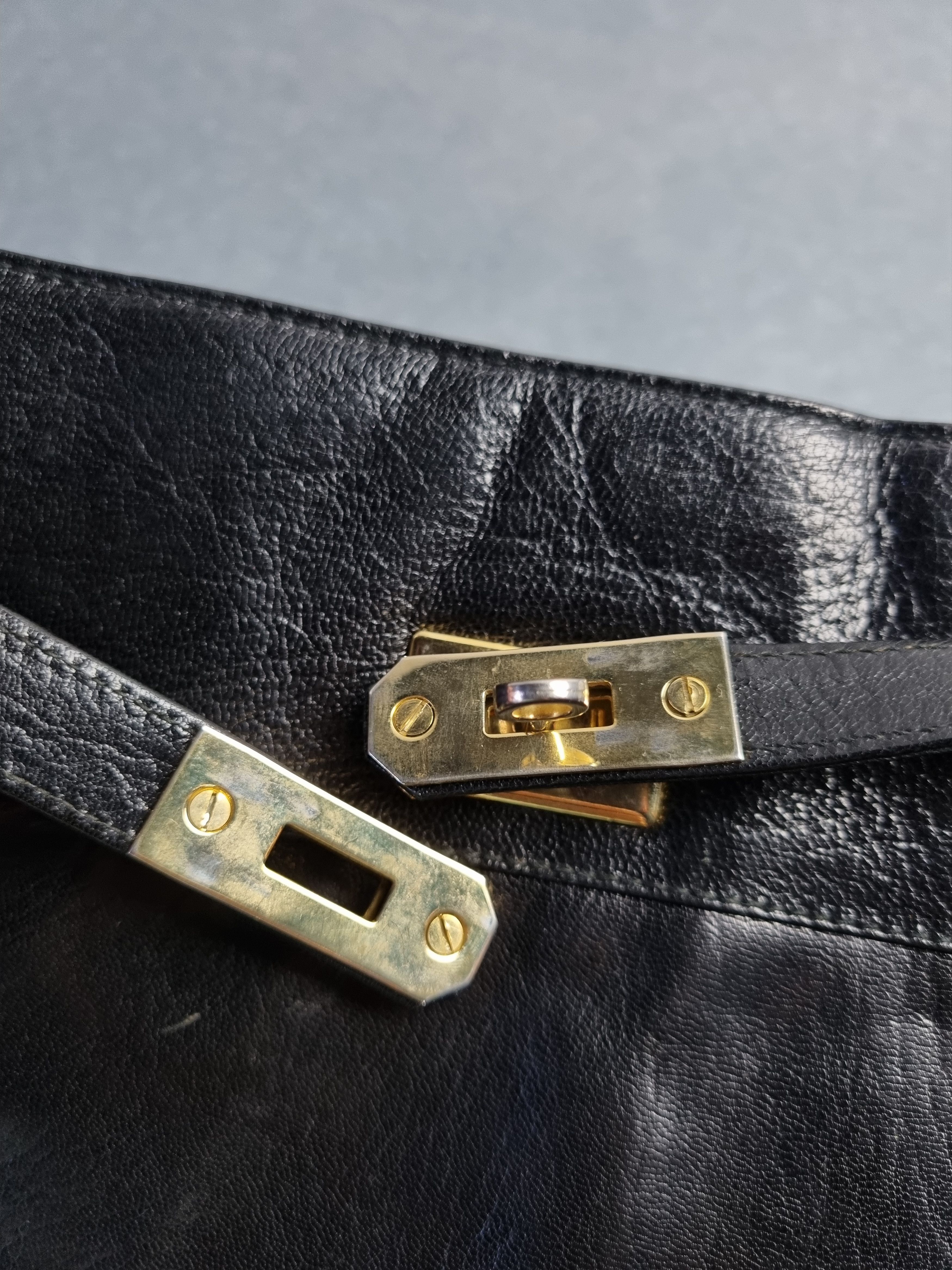 Leather × Vintage Astor Leather Bag Hermes Design Size ONE SIZE - 9 Thumbnail