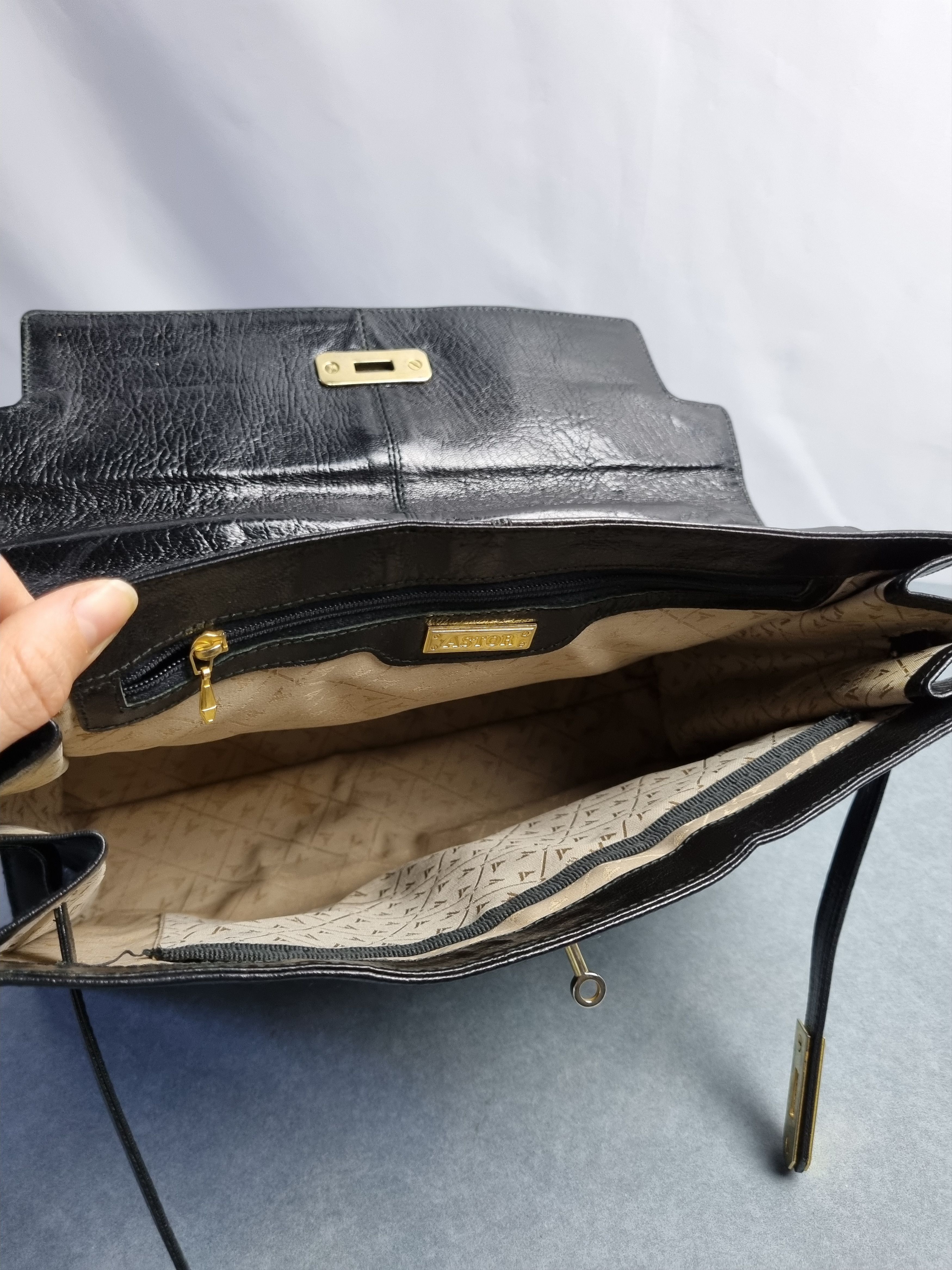 Leather × Vintage Astor Leather Bag Hermes Design Size ONE SIZE - 7 Thumbnail