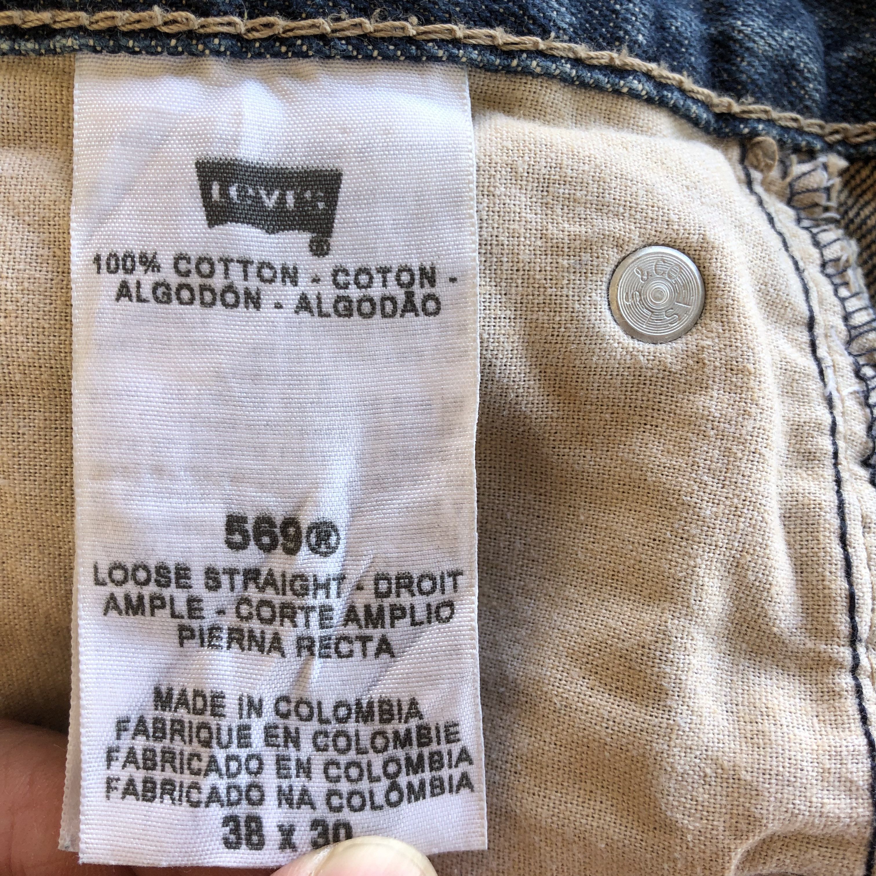 Jean Vintage Levis Baggy Jeans Dark Blue Levi's 569 Denim Pants Size US 40 / EU 56 - 11 Thumbnail
