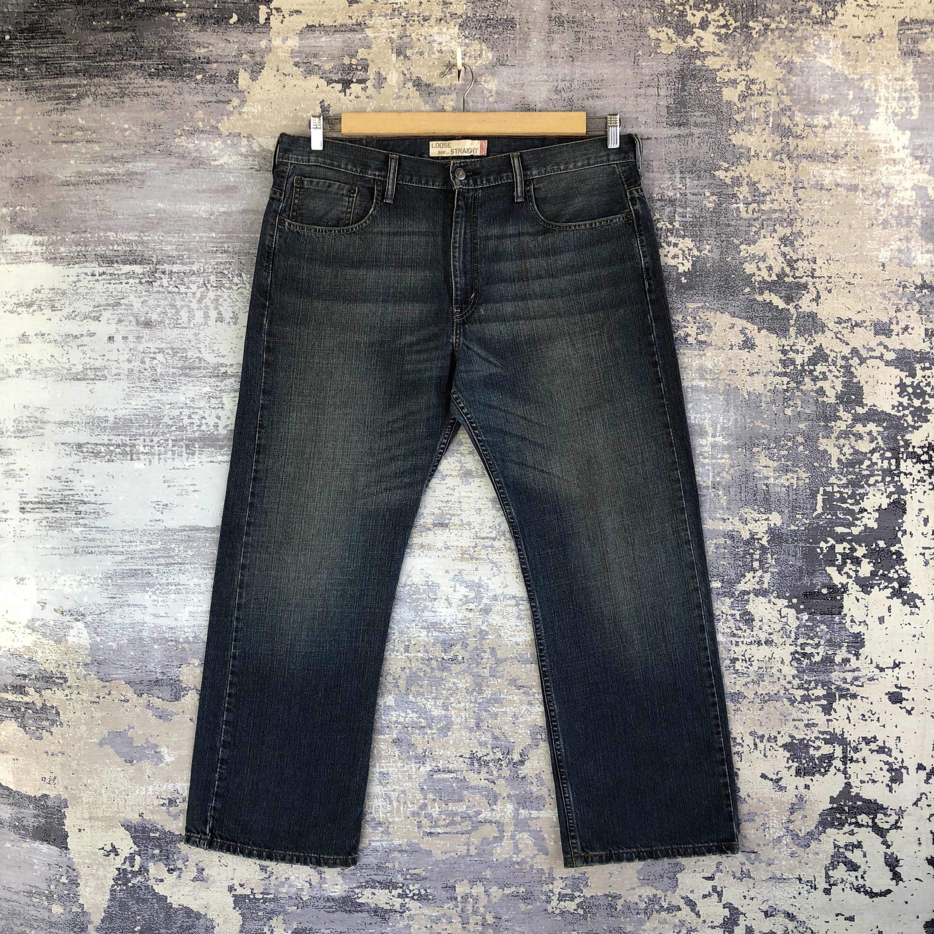 Jean Vintage Levis Baggy Jeans Dark Blue Levi's 569 Denim Pants Size US 40 / EU 56 - 1 Thumbnail