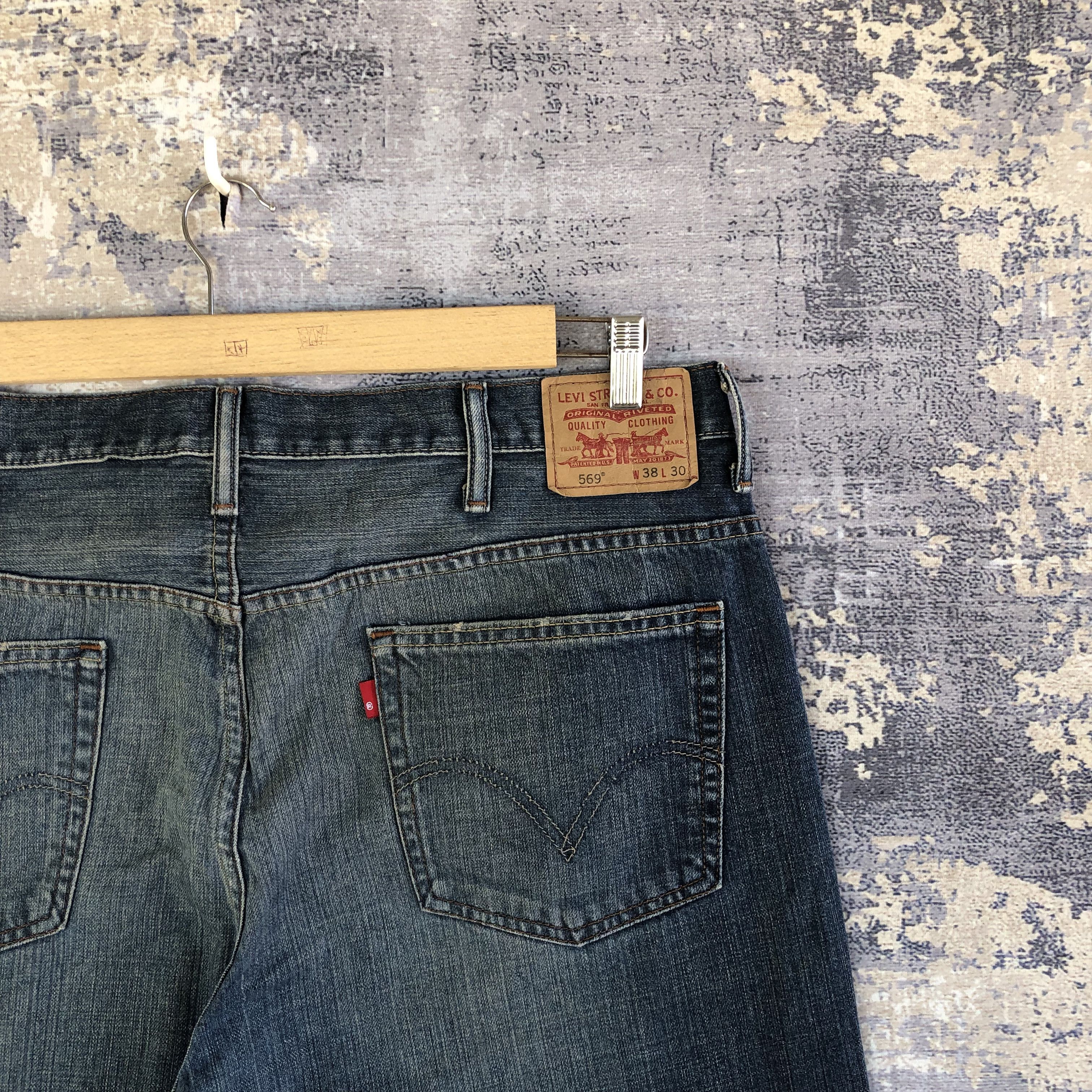 Jean Vintage Levis Baggy Jeans Dark Blue Levi's 569 Denim Pants Size US 40 / EU 56 - 7 Thumbnail