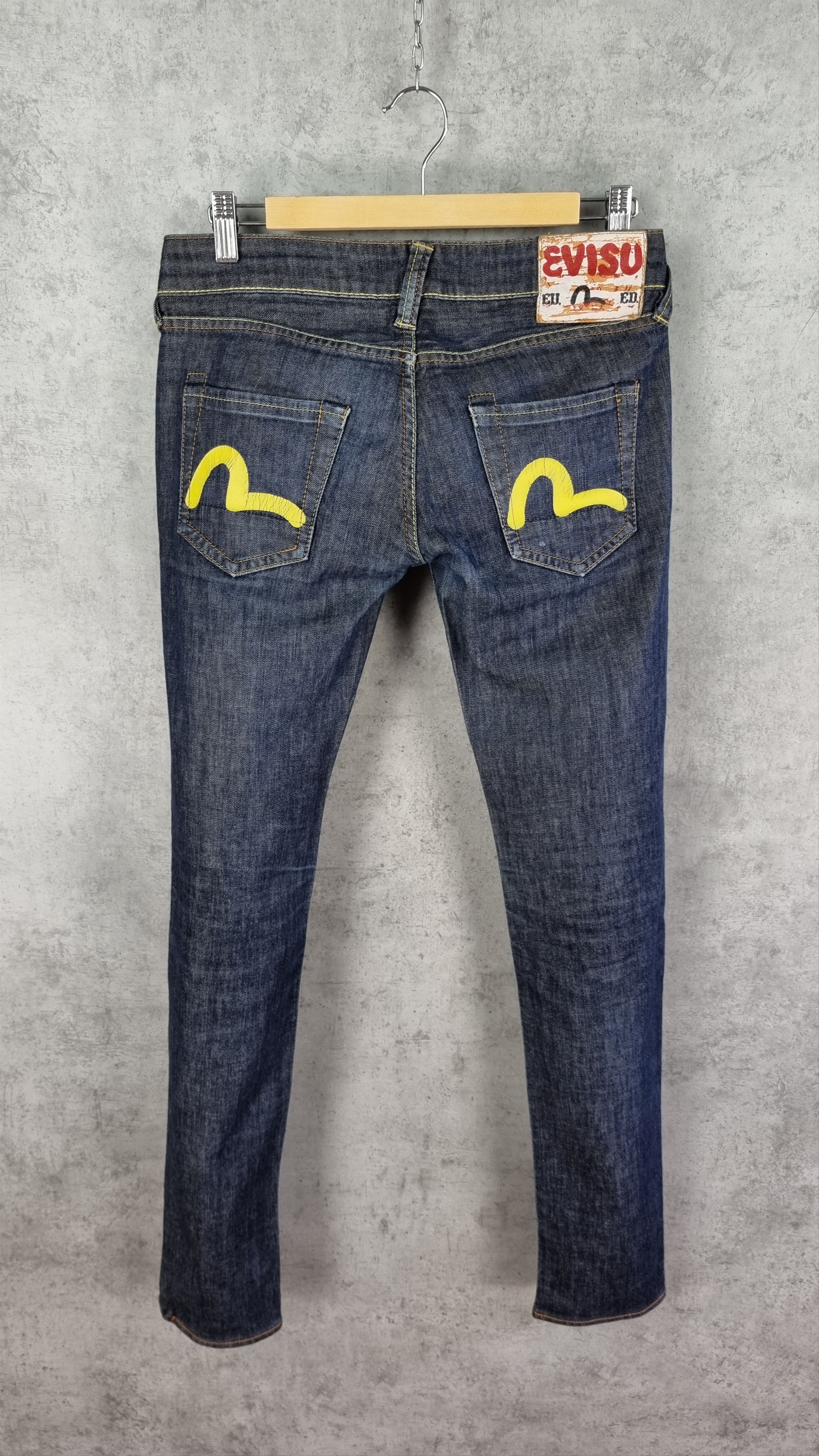 Japanese Brand × Vintage Rare size Evisu Raw Denim Slim fit Jeans Size US 28 / EU 44 - 3 Thumbnail