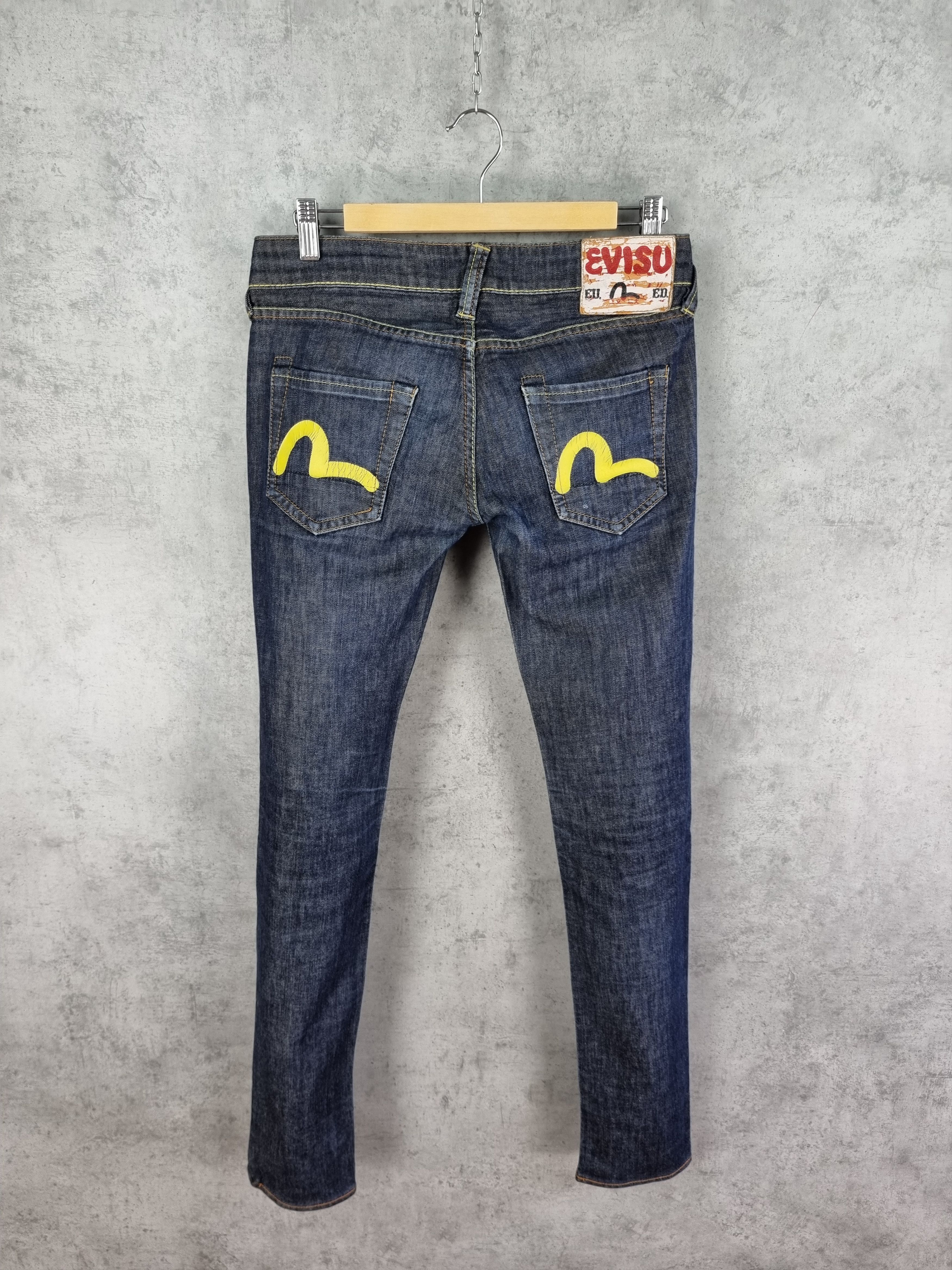 Japanese Brand × Vintage Rare size Evisu Raw Denim Slim fit Jeans Size US 28 / EU 44 - 2 Thumbnail