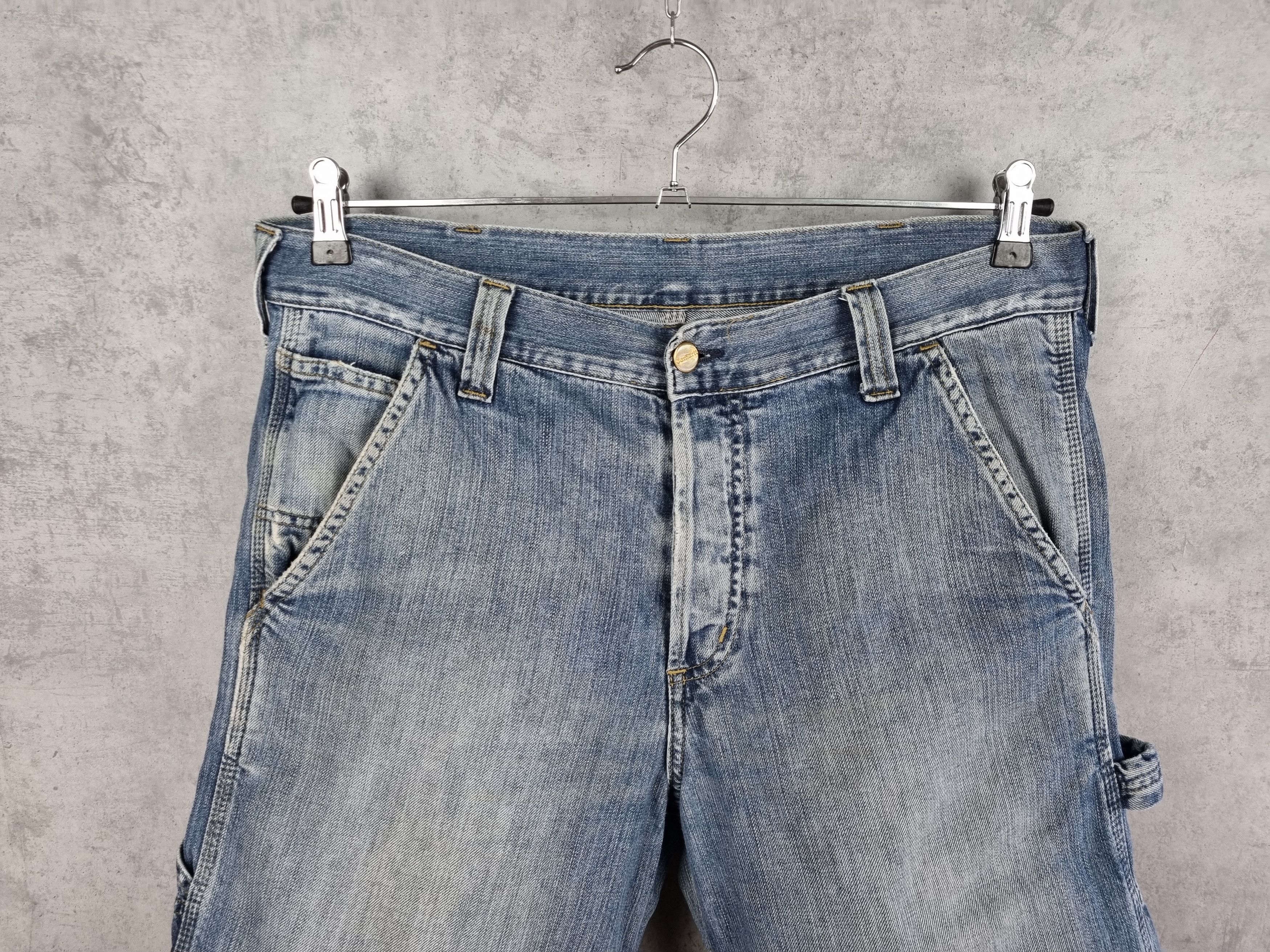 Vintage Carhartt Carpenter Denim Dirty Shorts Size US 32 / EU 48 - 4 Thumbnail