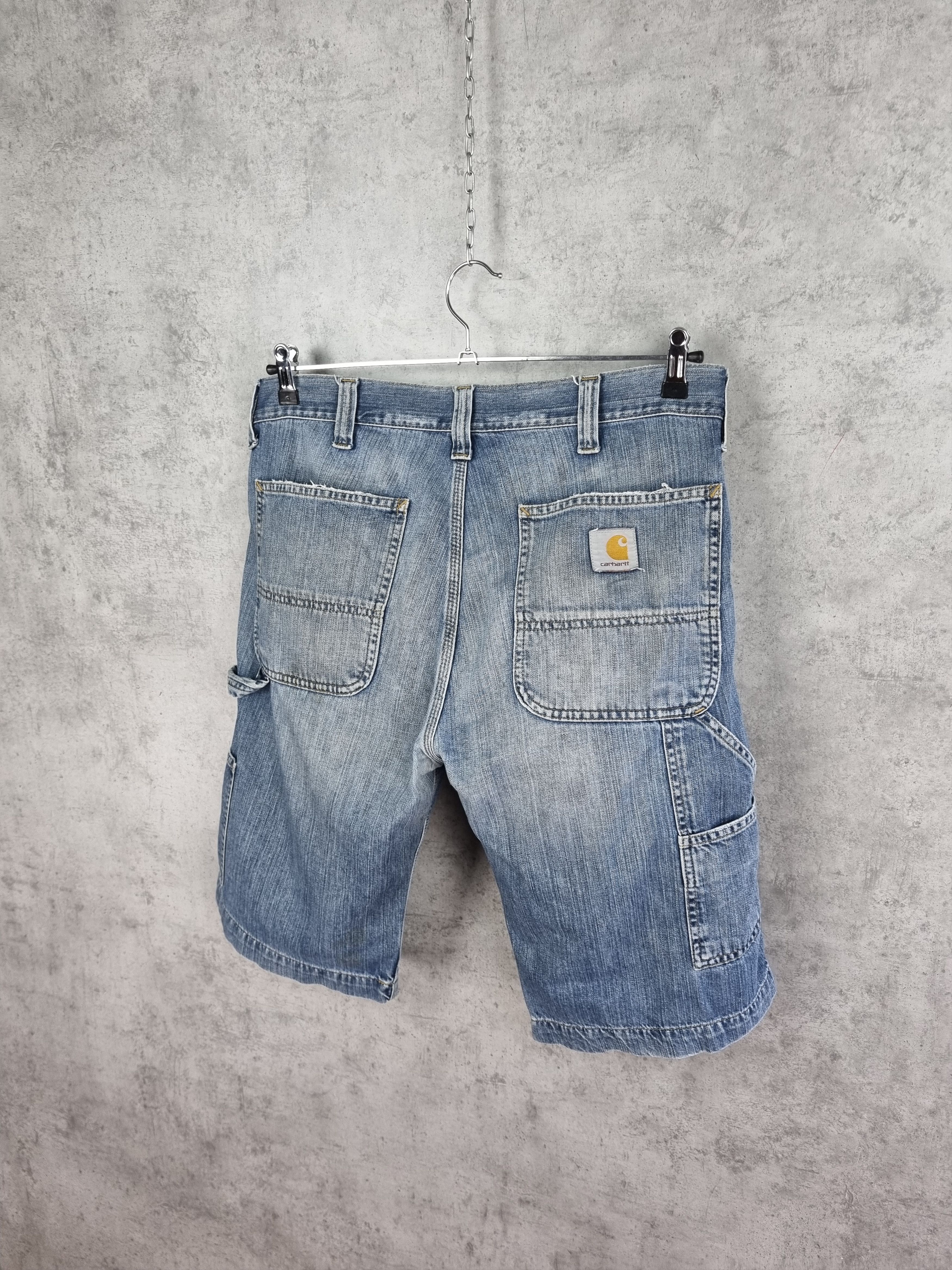 Vintage Carhartt Carpenter Denim Dirty Shorts Size US 32 / EU 48 - 1 Thumbnail