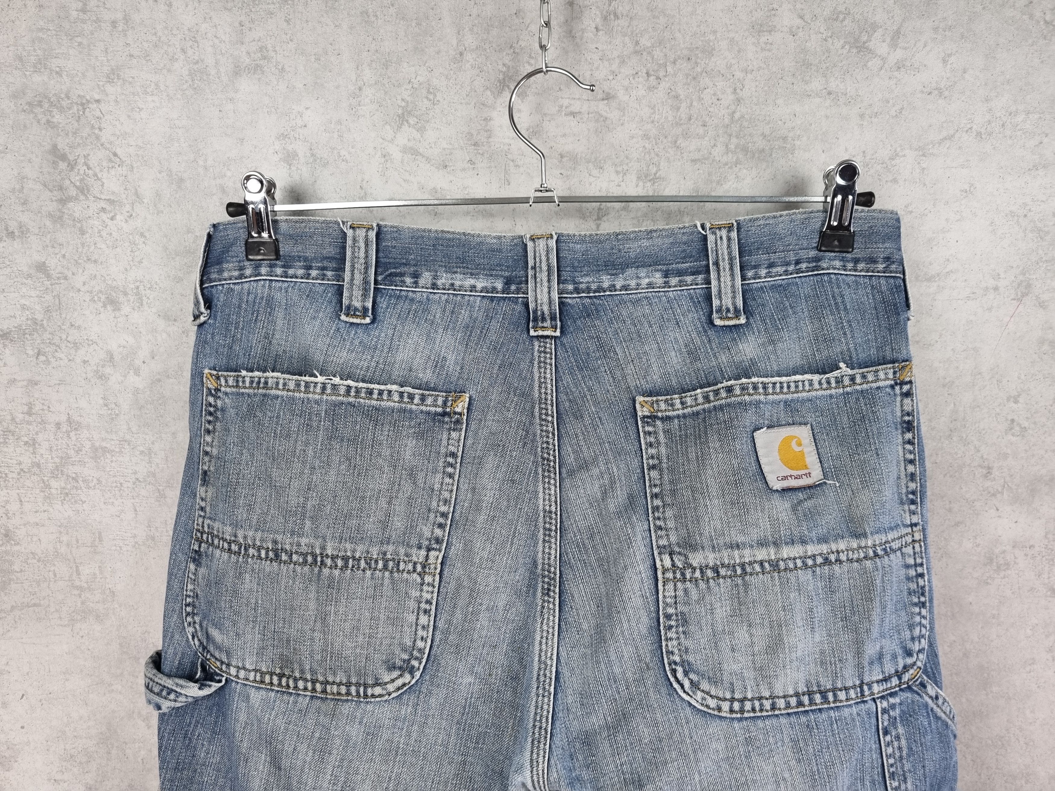 Vintage Carhartt Carpenter Denim Dirty Shorts Size US 32 / EU 48 - 5 Thumbnail