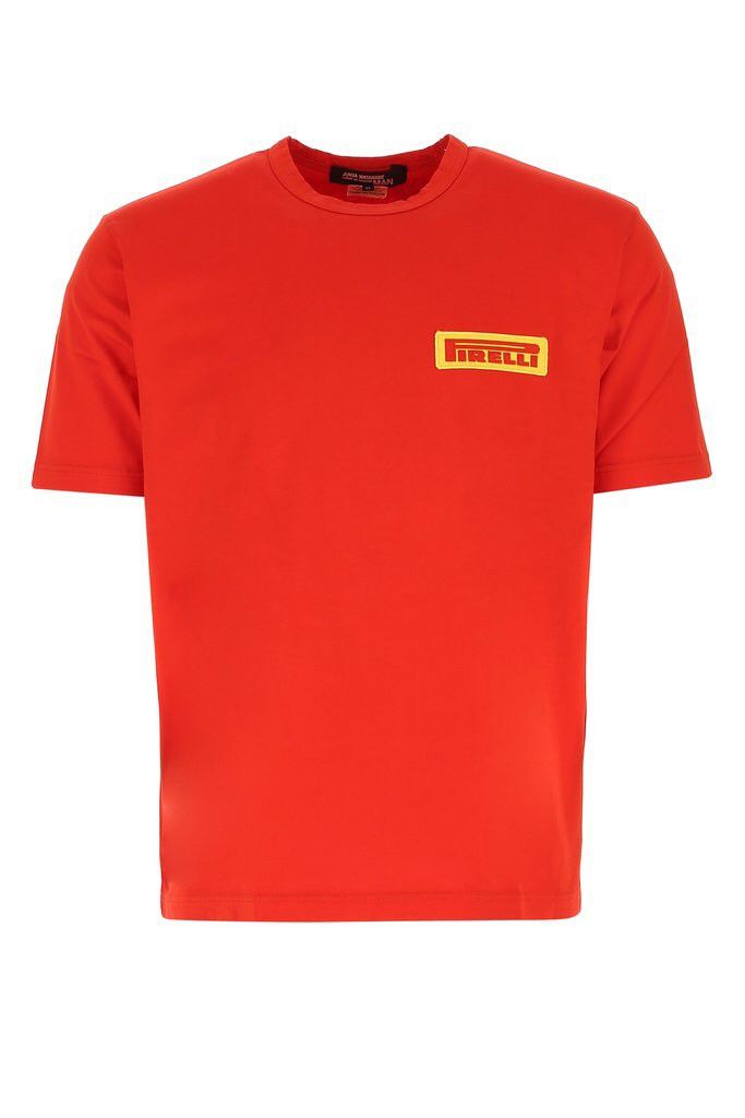 Comme des Garcons Junya Watanabe MAN x Pirelli Box Logo Red Cotton T-Shirt Size US S / EU 44-46 / 1 - 1 Thumbnail
