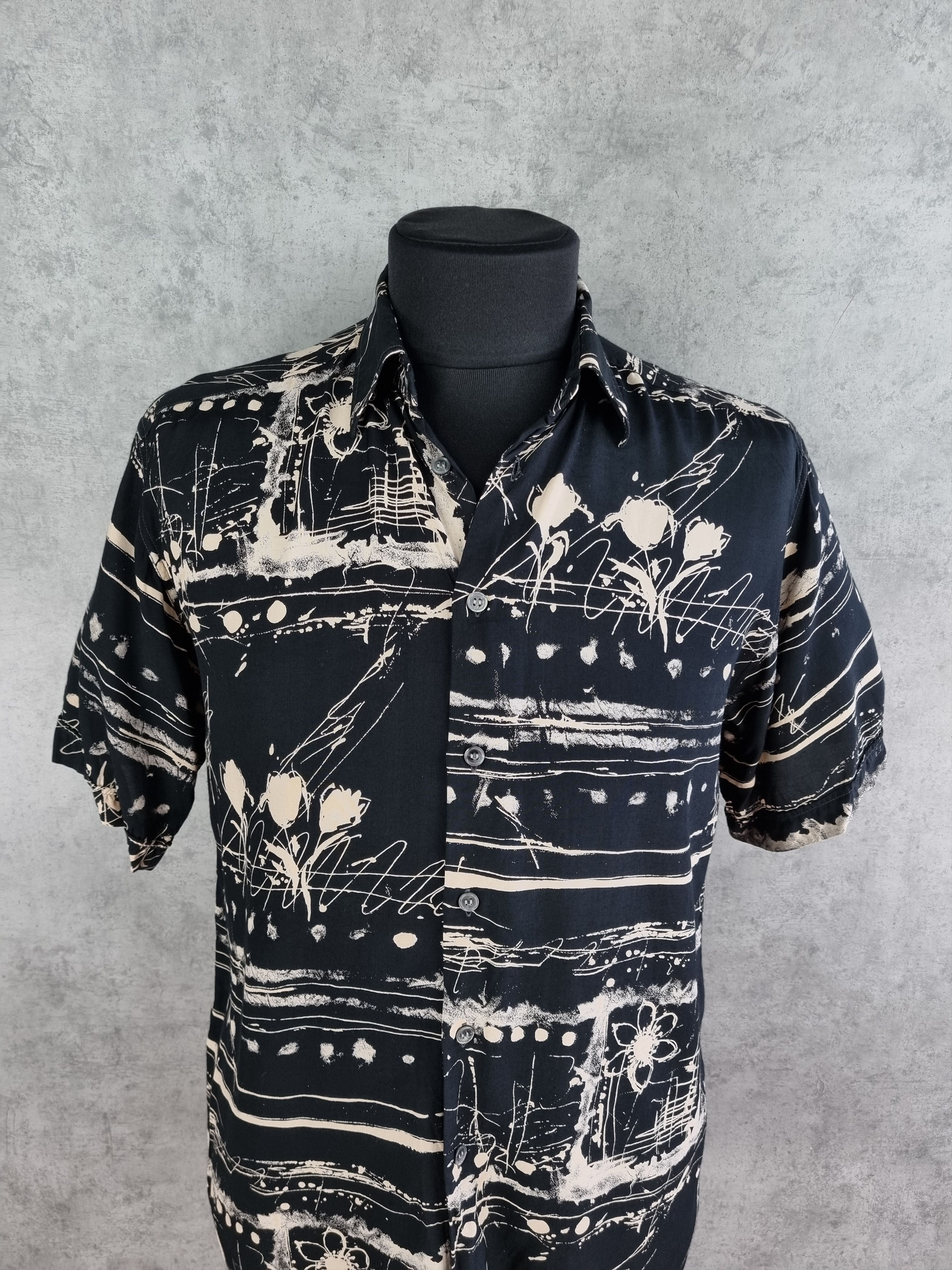 Pierre Cardin × Vintage 90s Viscose Pierre Cardin Chemises Abstract Rare Shirt Size US L / EU 52-54 / 3 - 9 Thumbnail