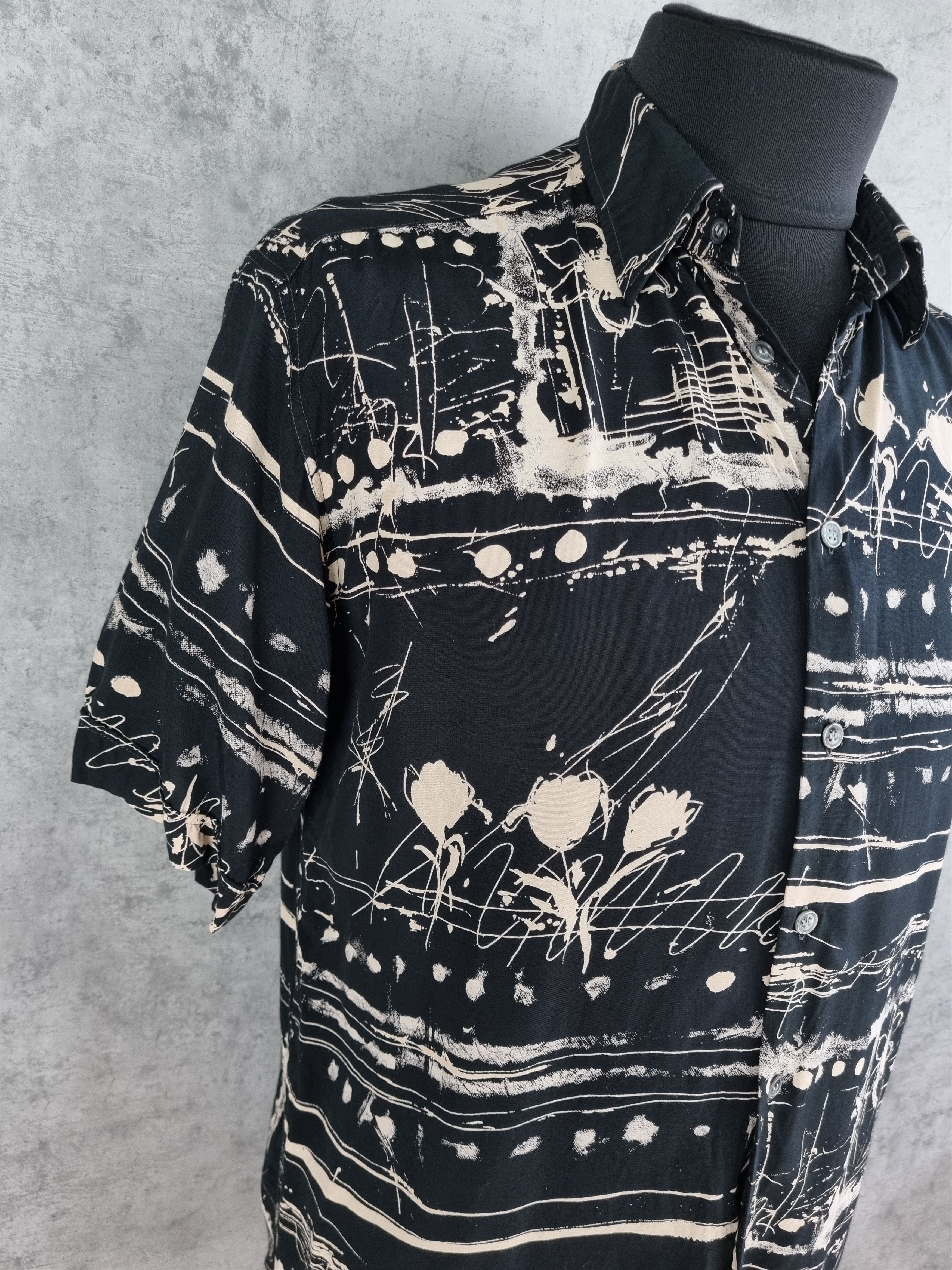Pierre Cardin × Vintage 90s Viscose Pierre Cardin Chemises Abstract Rare Shirt Size US L / EU 52-54 / 3 - 8 Thumbnail