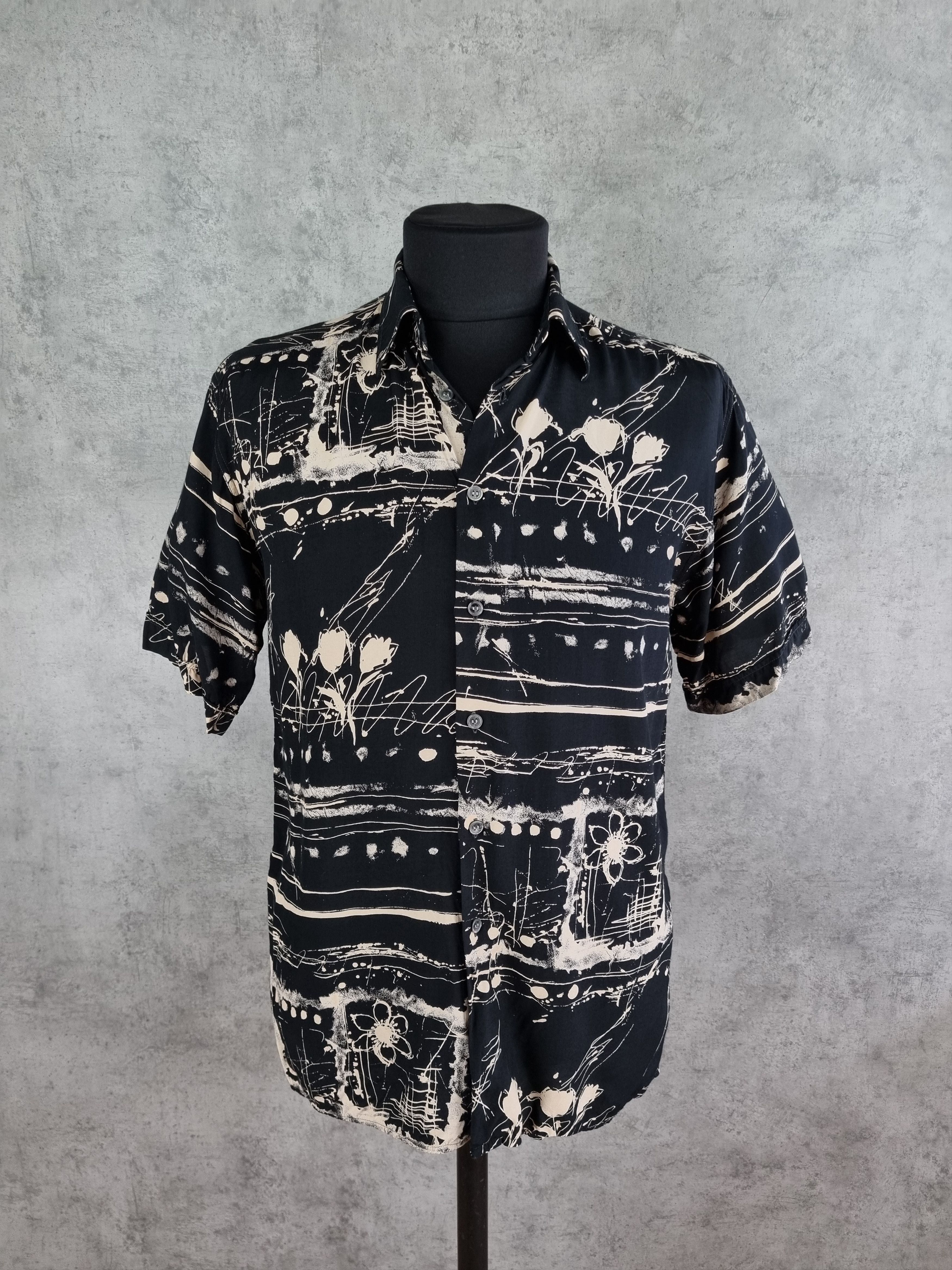 90s Viscose Pierre Cardin Chemises Abstract Rare Shirt