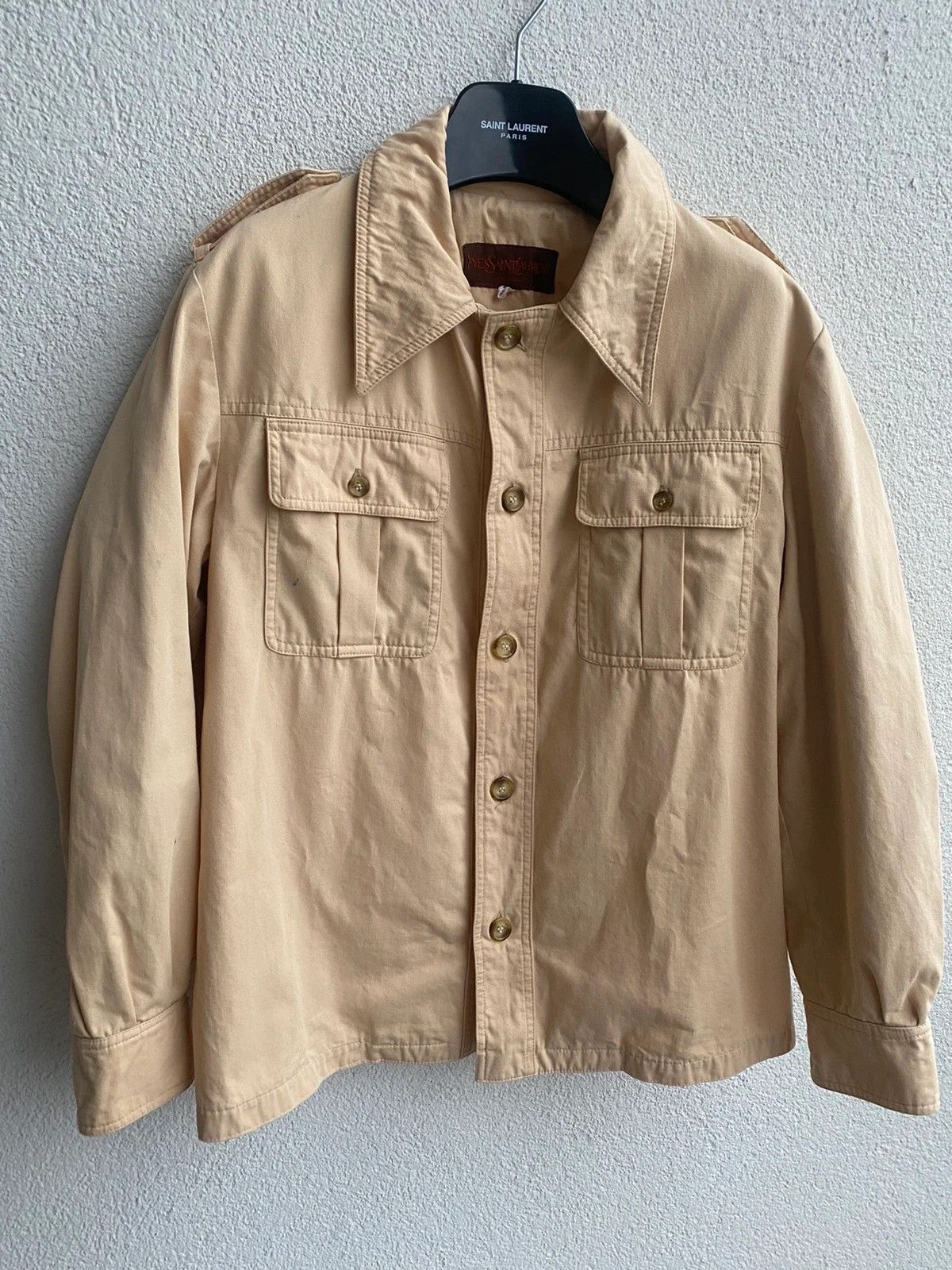 Yves Saint Laurent Vintage 80’s YSL Jacket Cotton Beige Paris Jacket Size US S / EU 44-46 / 1 - 12 Thumbnail
