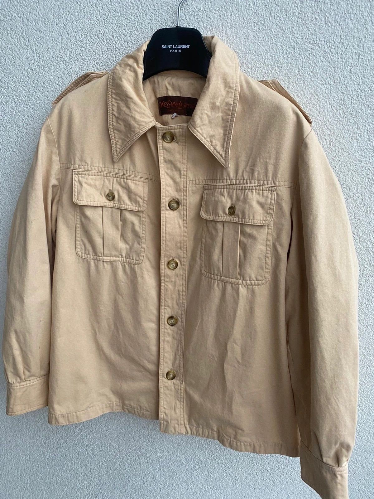 Yves Saint Laurent Vintage 80’s YSL Jacket Cotton Beige Paris Jacket Size US S / EU 44-46 / 1 - 15 Thumbnail