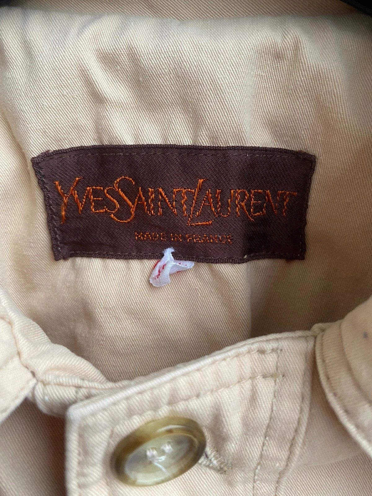 Yves Saint Laurent Vintage 80’s YSL Jacket Cotton Beige Paris Jacket Size US S / EU 44-46 / 1 - 2 Thumbnail